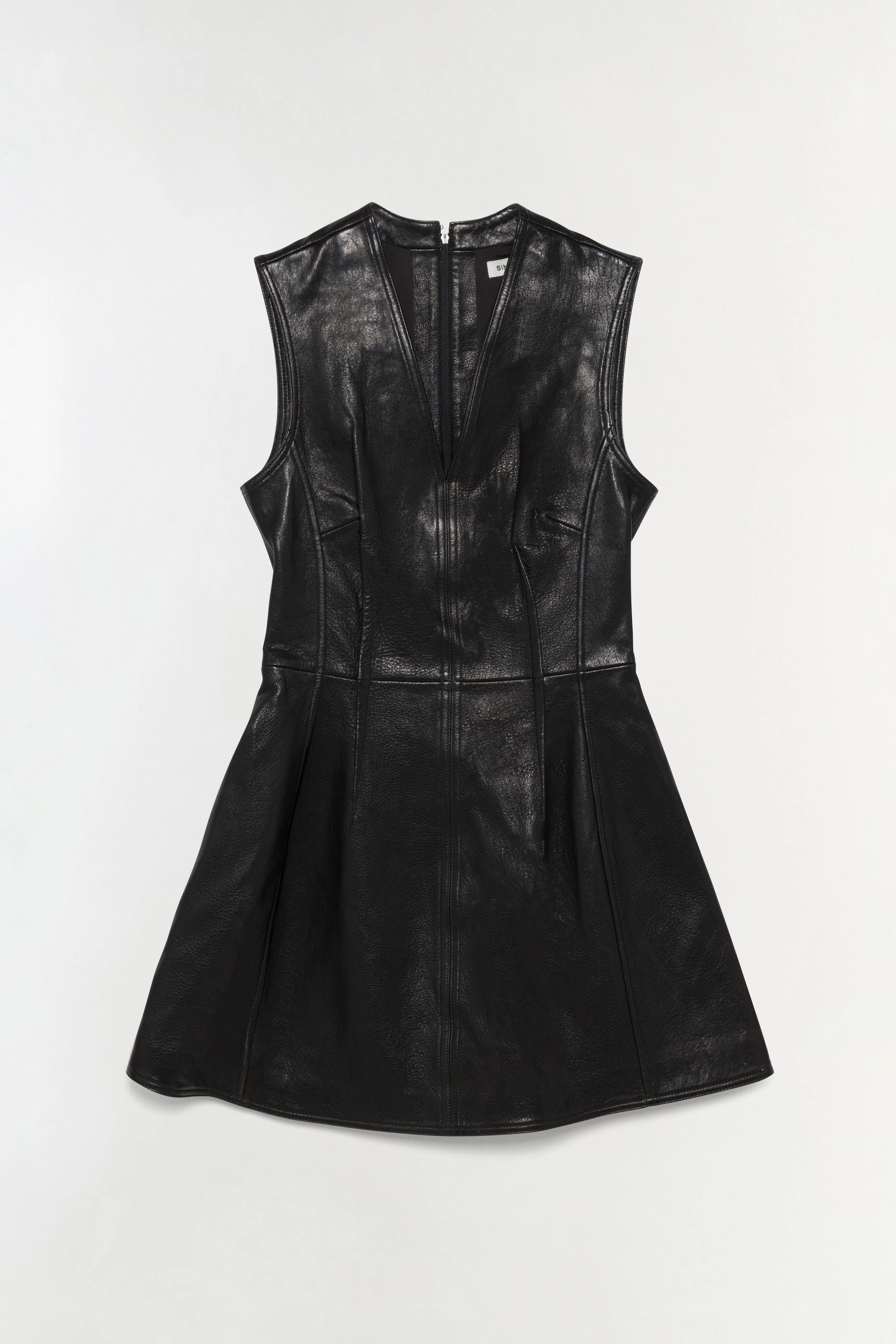 Womens | Juliette Leather Mini Dress | Black