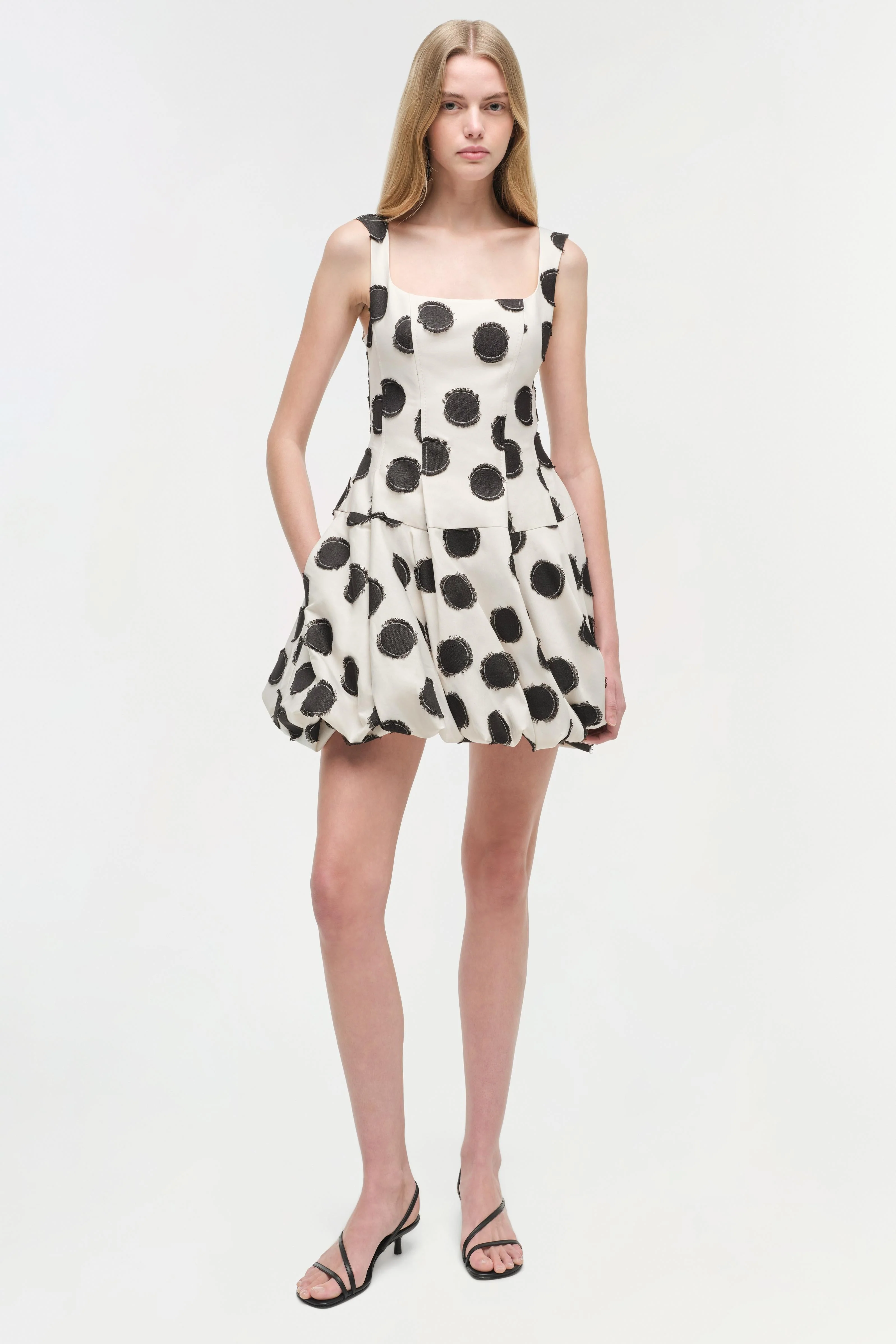 Womens | Juni Mini Dress | Black Polka Dot - Image 2