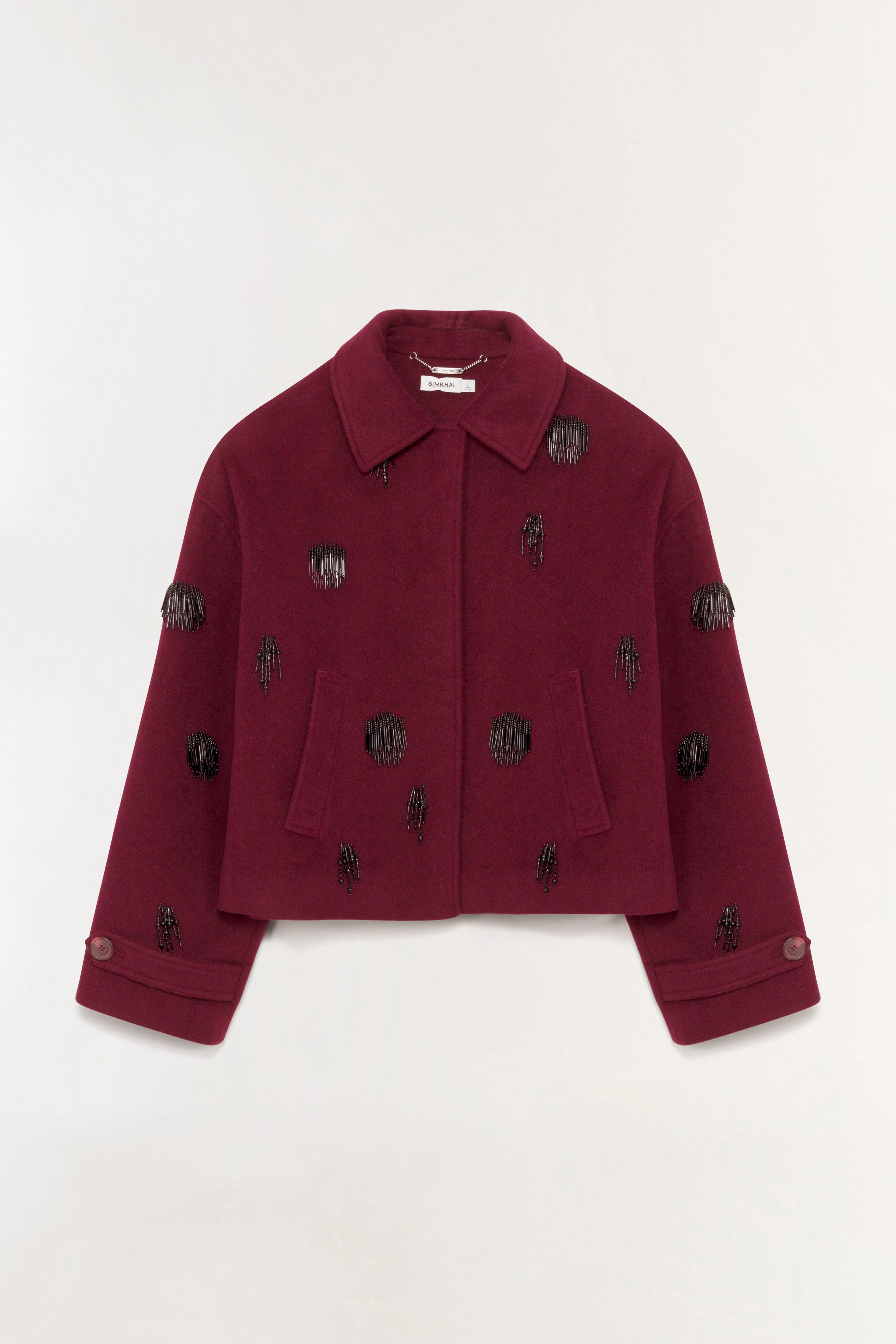 Womens | Katya Embellished Jacket | Oxblood