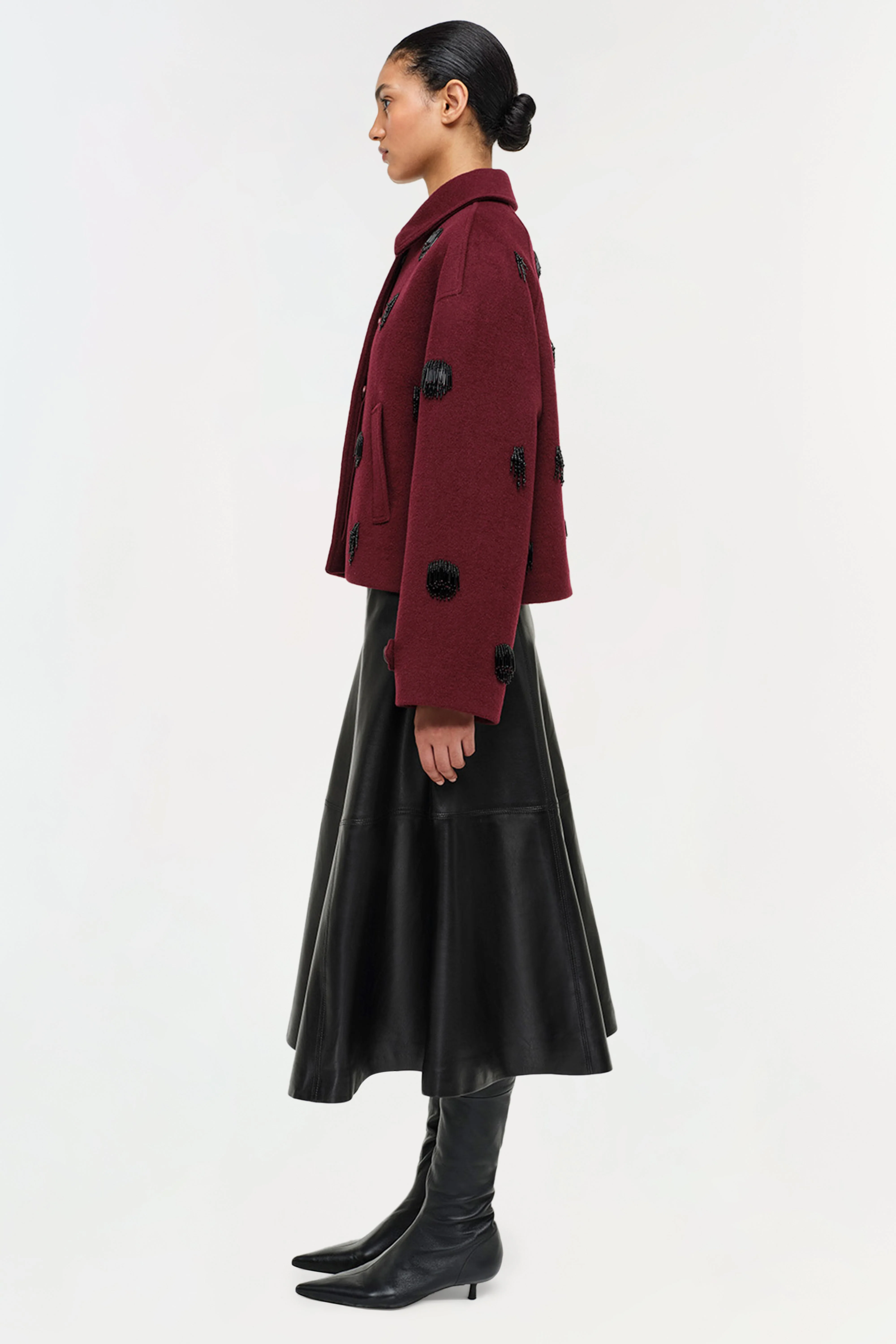 Womens | Katya Embellished Jacket | Oxblood - Image 4