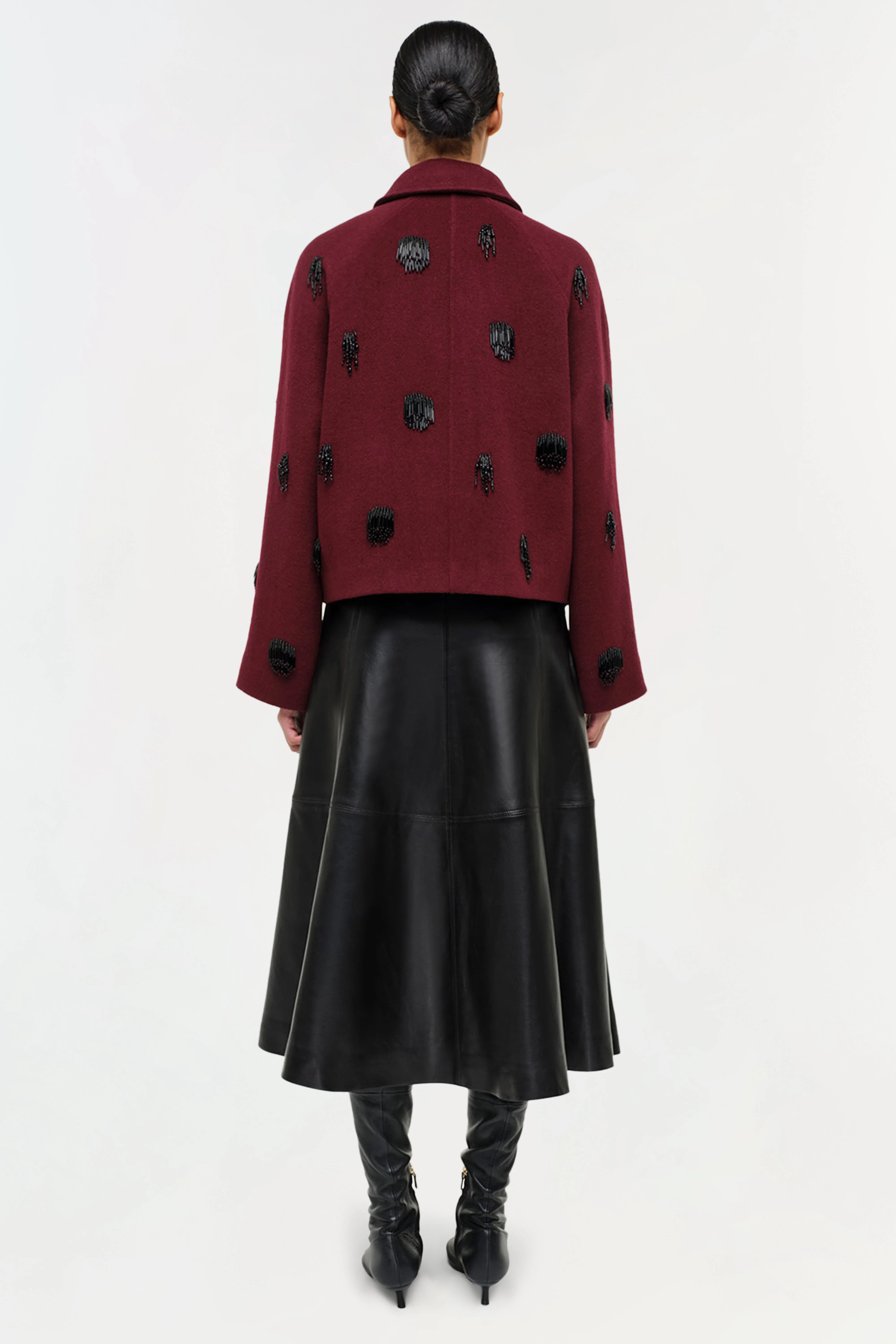 Womens | Katya Embellished Jacket | Oxblood - Image 5