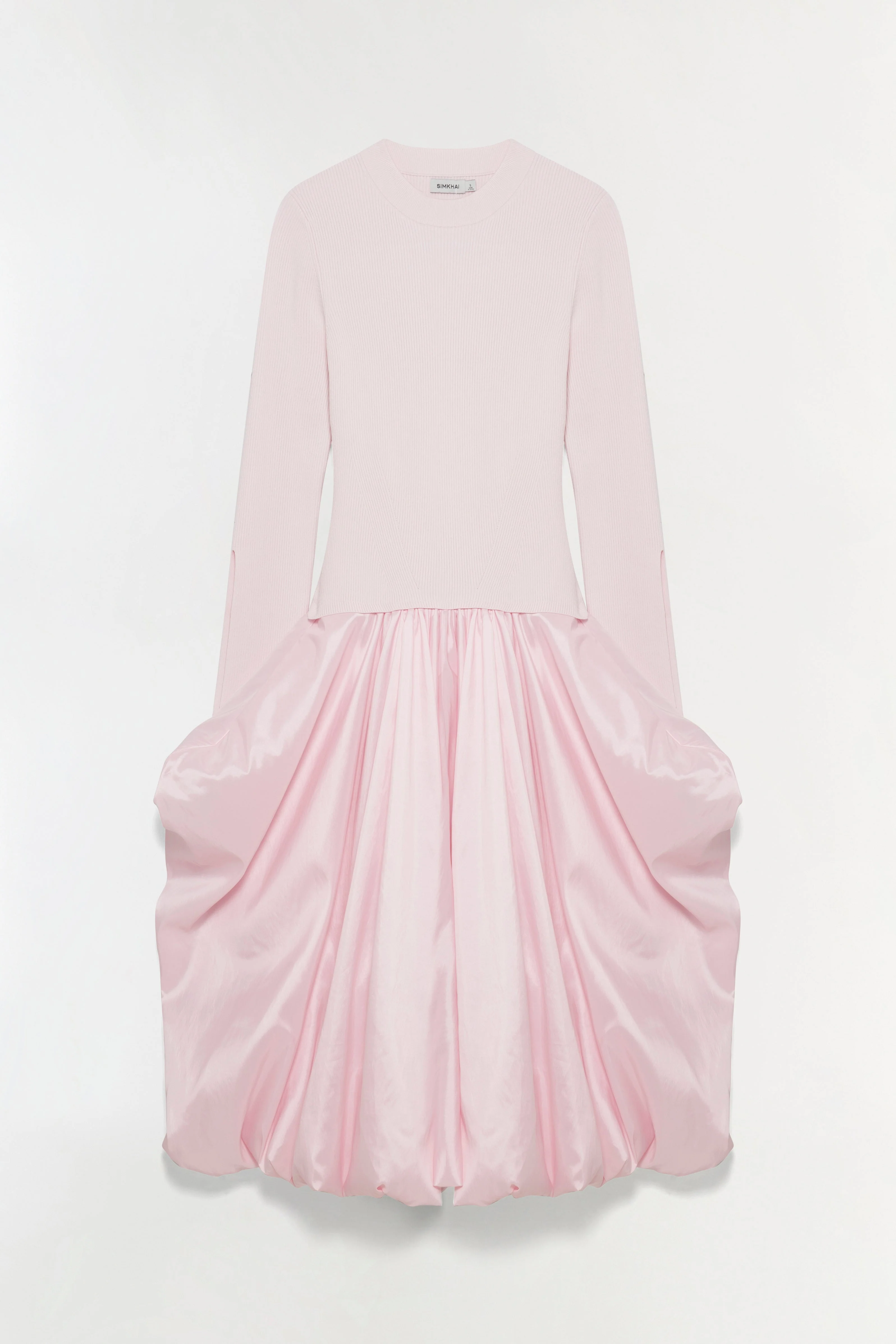 Womens | Kenlie Taffeta Knit Midi Dress | Blush
