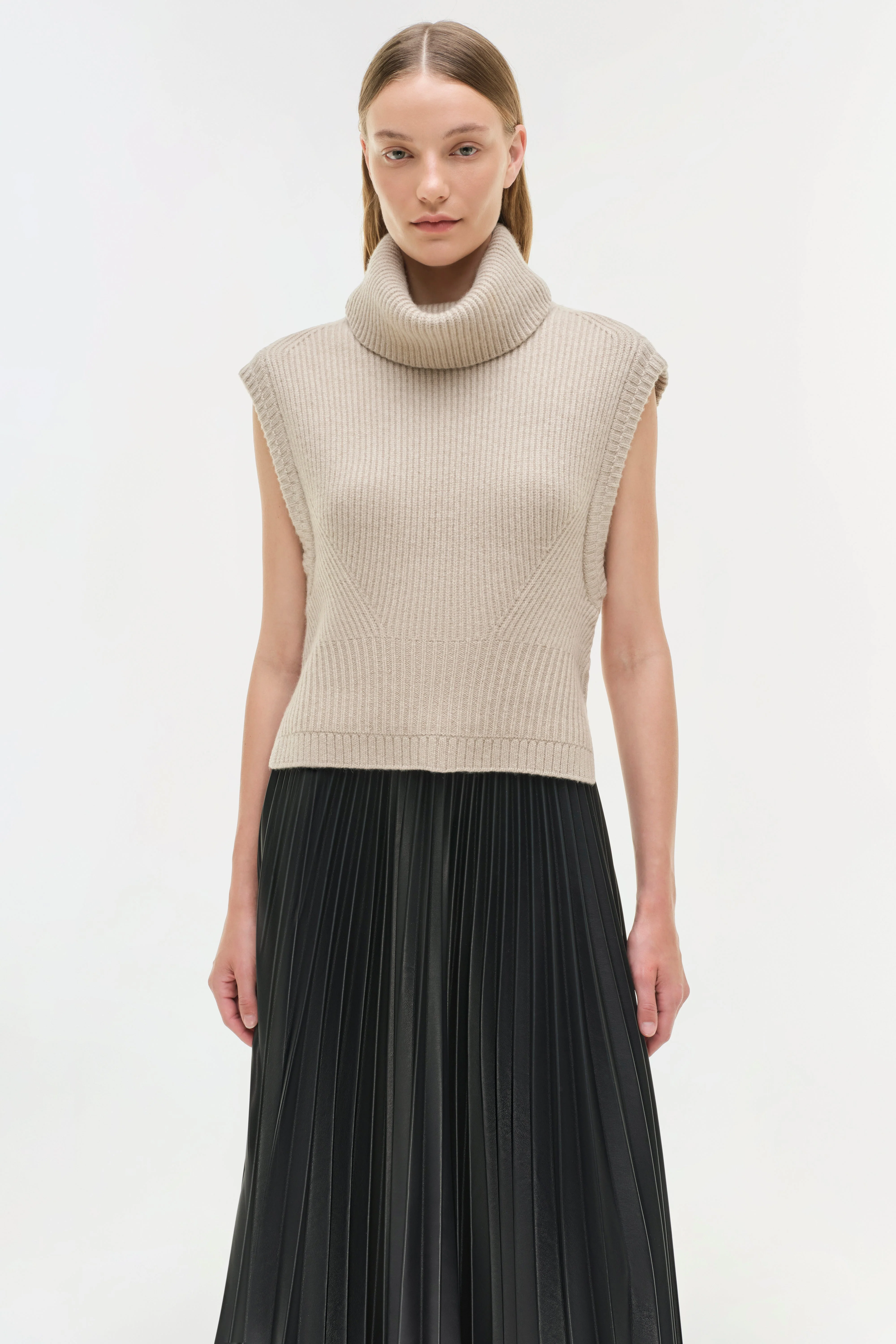 Womens | Kezia Vegan Leather Midi Skirt | Black - Image 3