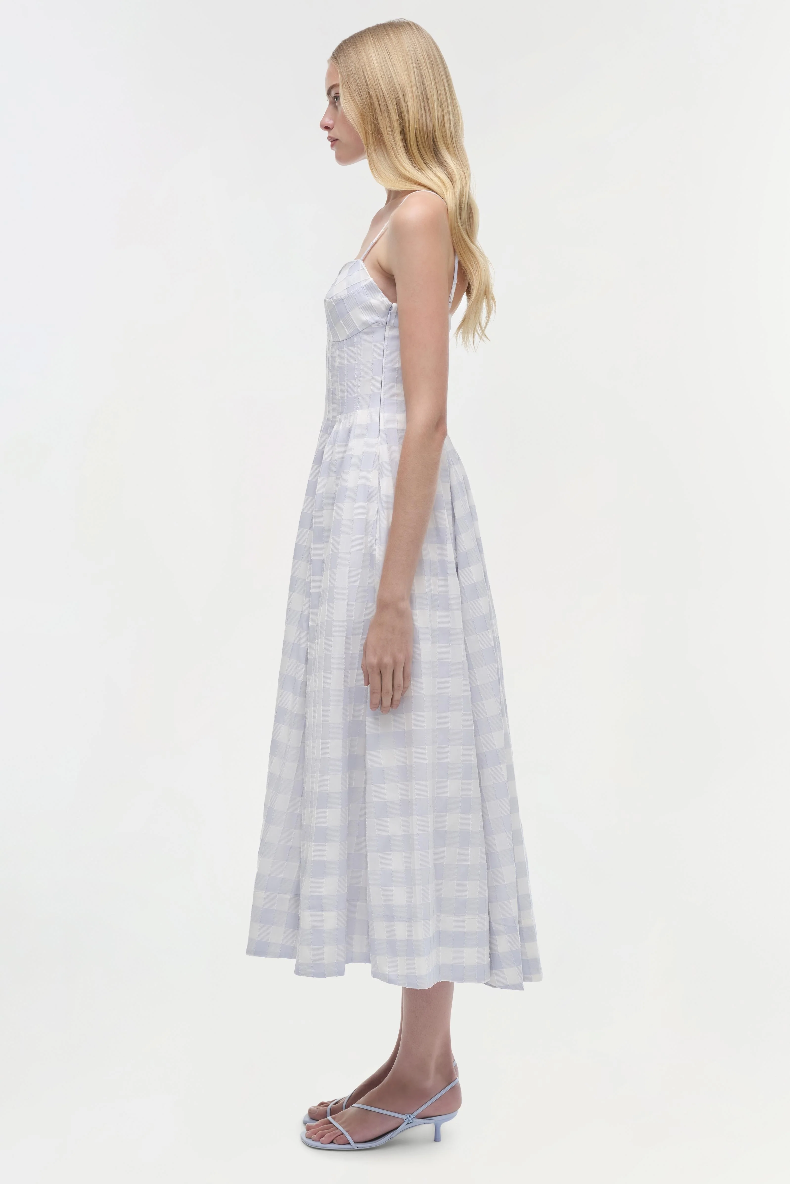 Womens | Kittiya Cotton Midi Dress | Periwinkle Sky Multi - Image 4