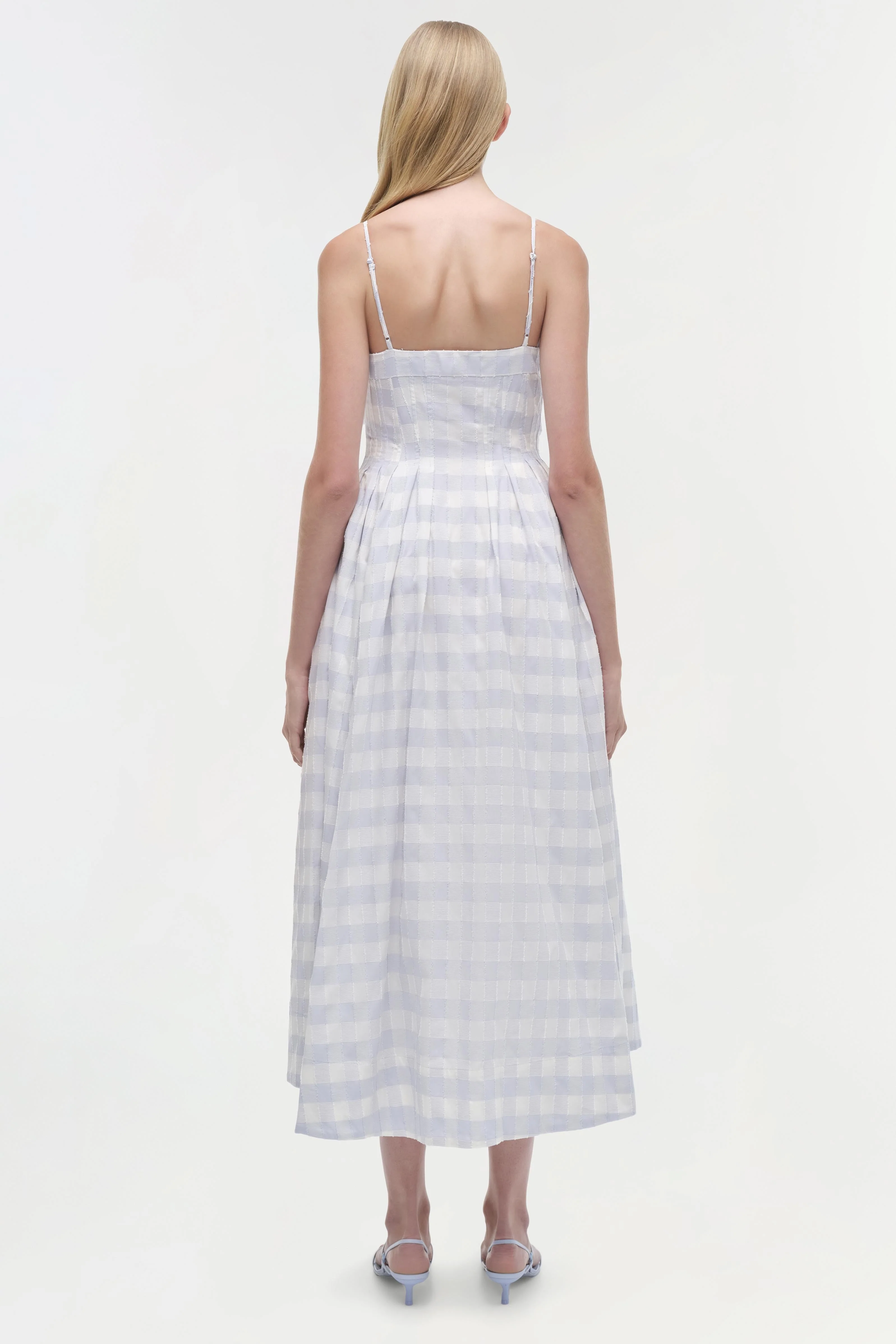 Womens | Kittiya Cotton Midi Dress | Periwinkle Sky Multi - Image 6