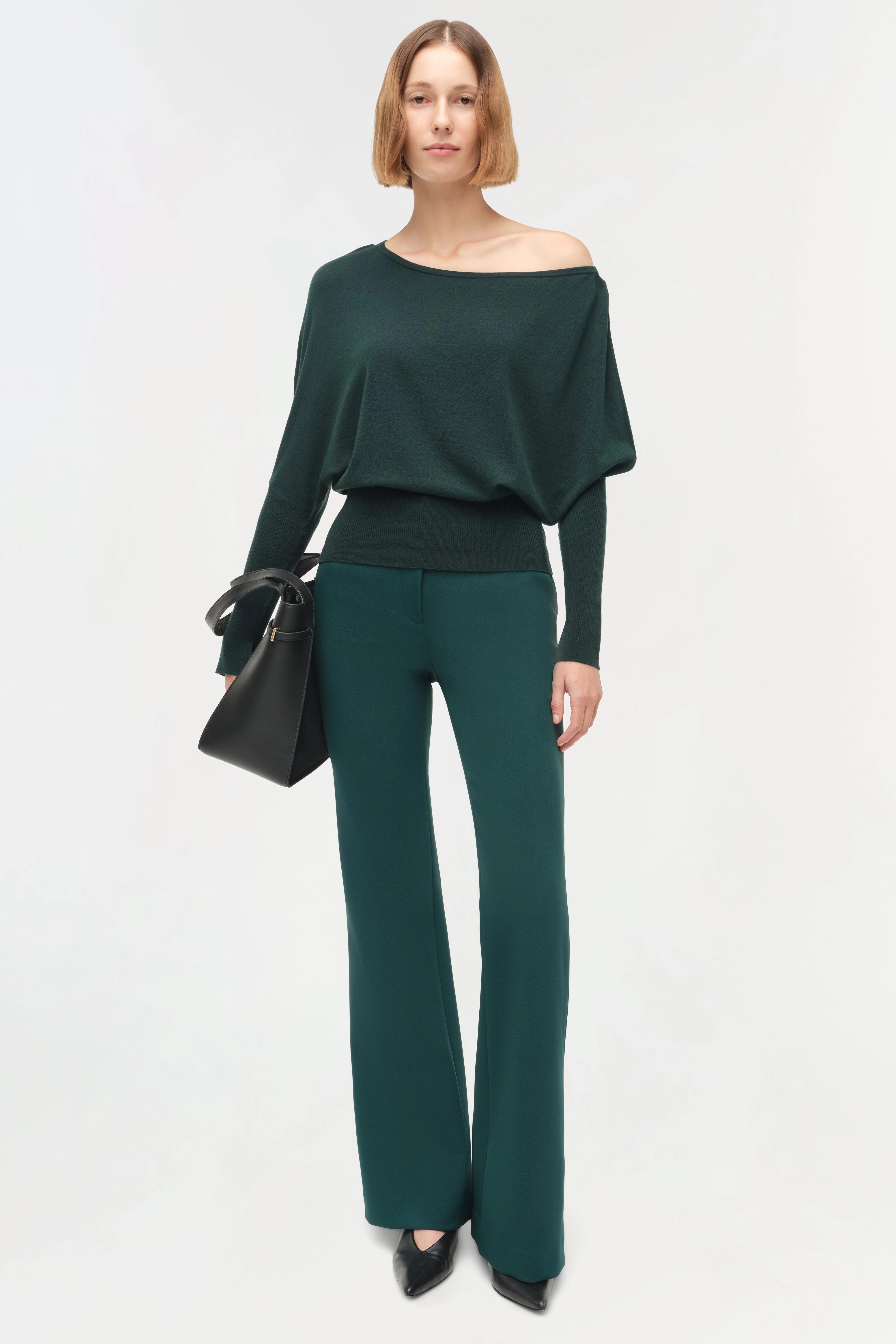 Womens | Lavina Off Shoulder Sweater | Emerald - Image 2