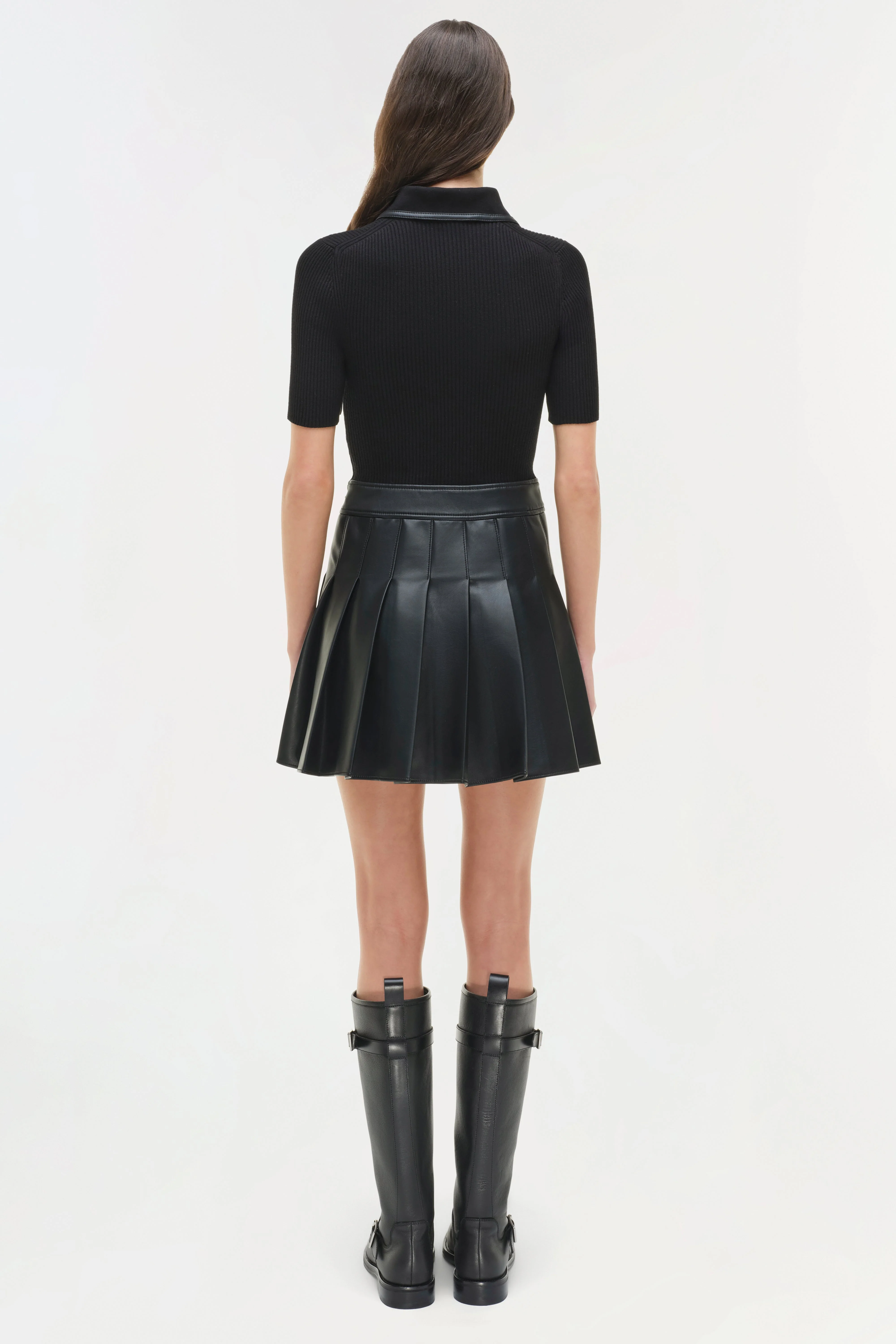 Womens | Linnie Knit Combo Mini Dress | Black - Image 5