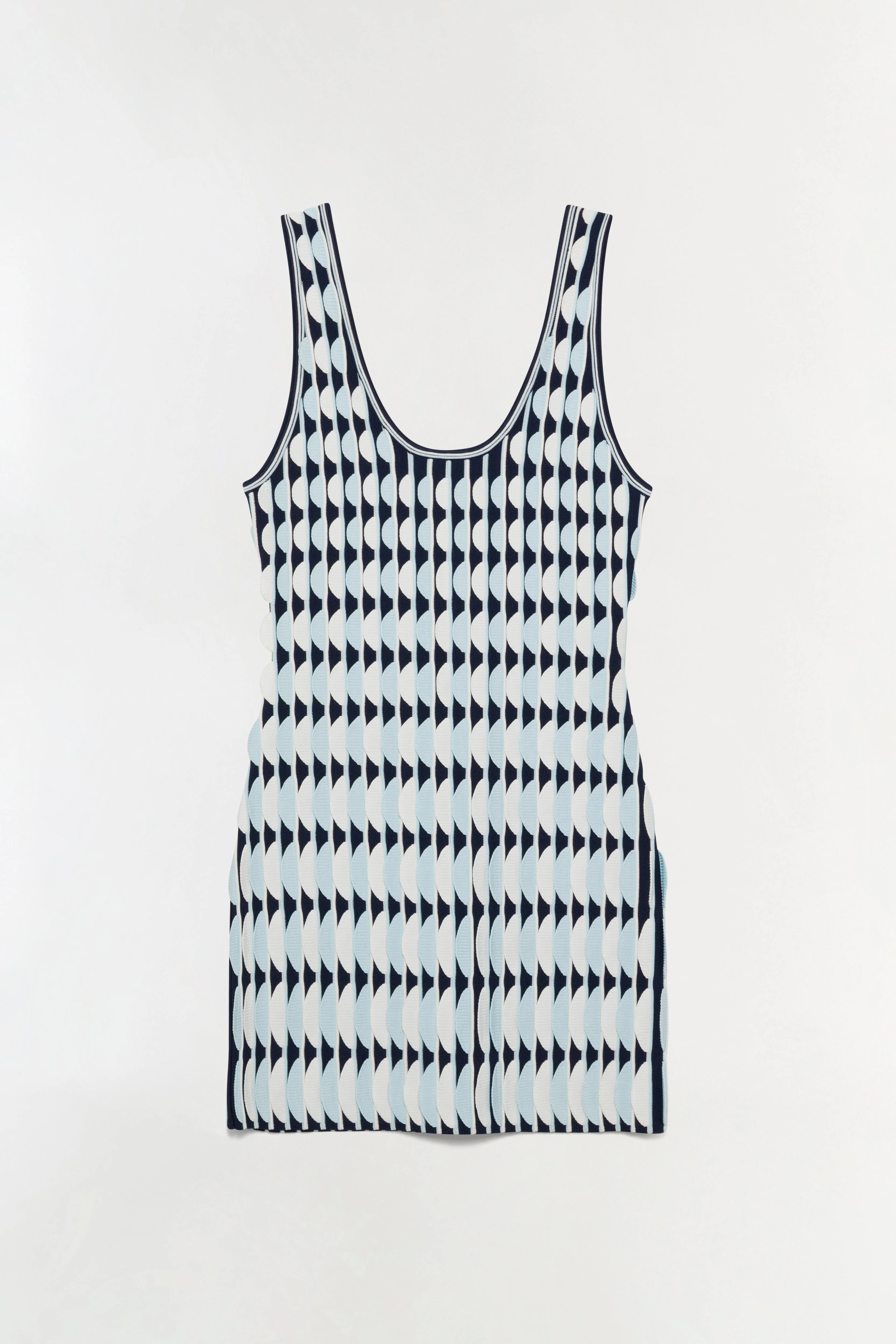 Womens | Lorien Scalloped Knit Mini Dress | Sky Multi