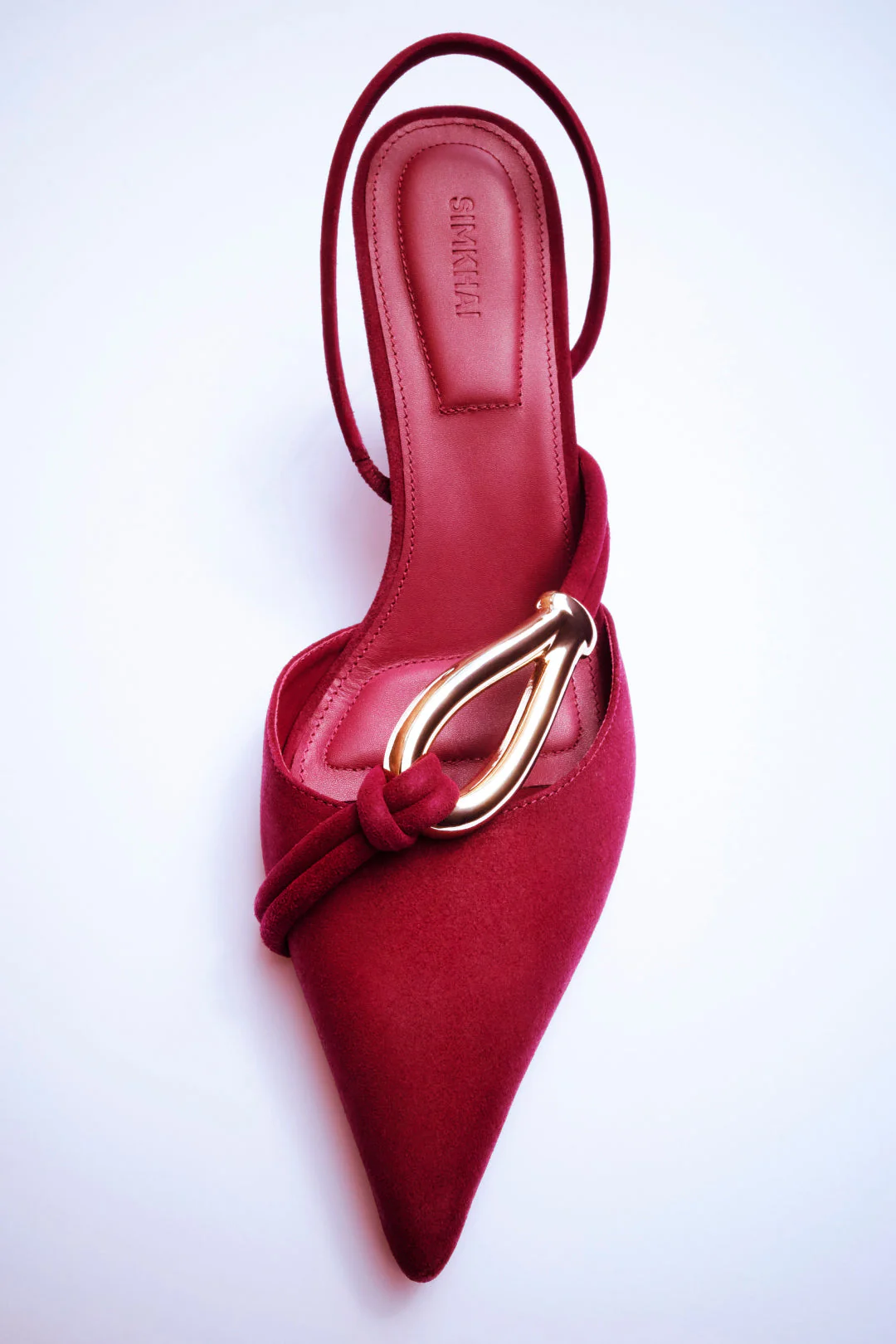 Womens | Love Knot Suede Slingback | Cranberry Gold - Image 3