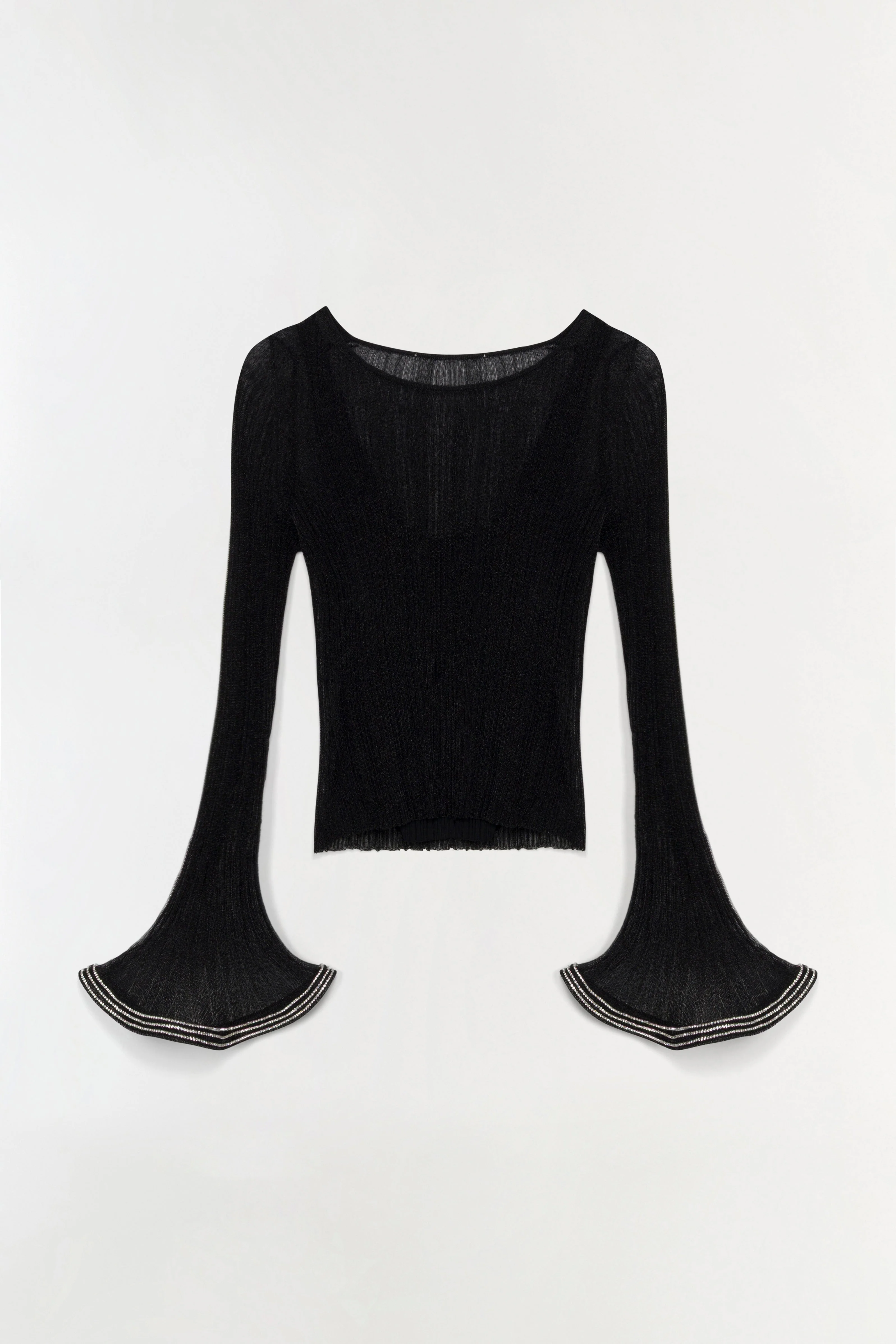 Womens | Maebry Metallic Plisse Top | Black