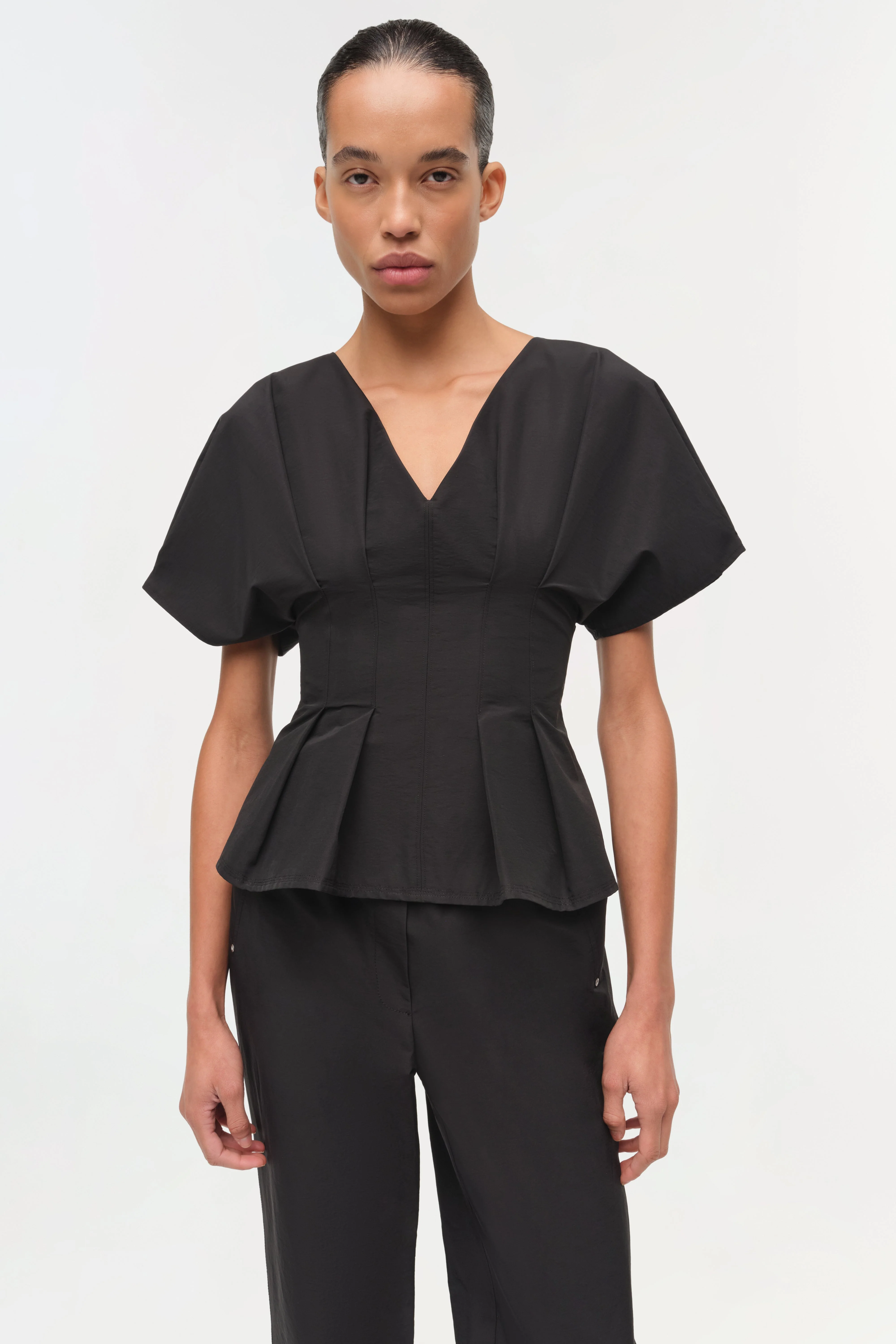 Womens | Mavrick Cotton Faille Pull On Pant | Black - Image 4