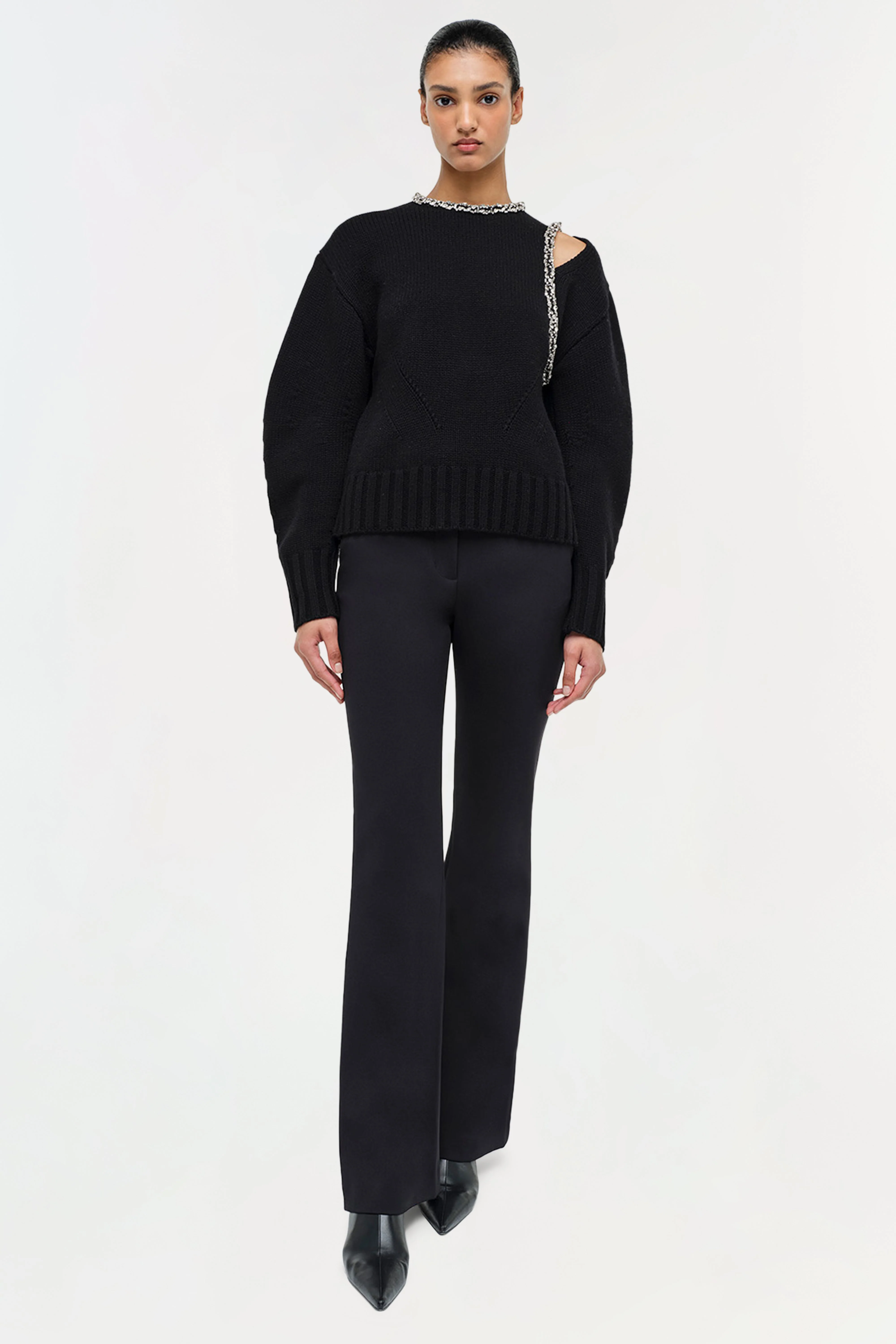 Womens | Monroe Embellished Pullover | Black - Image 3