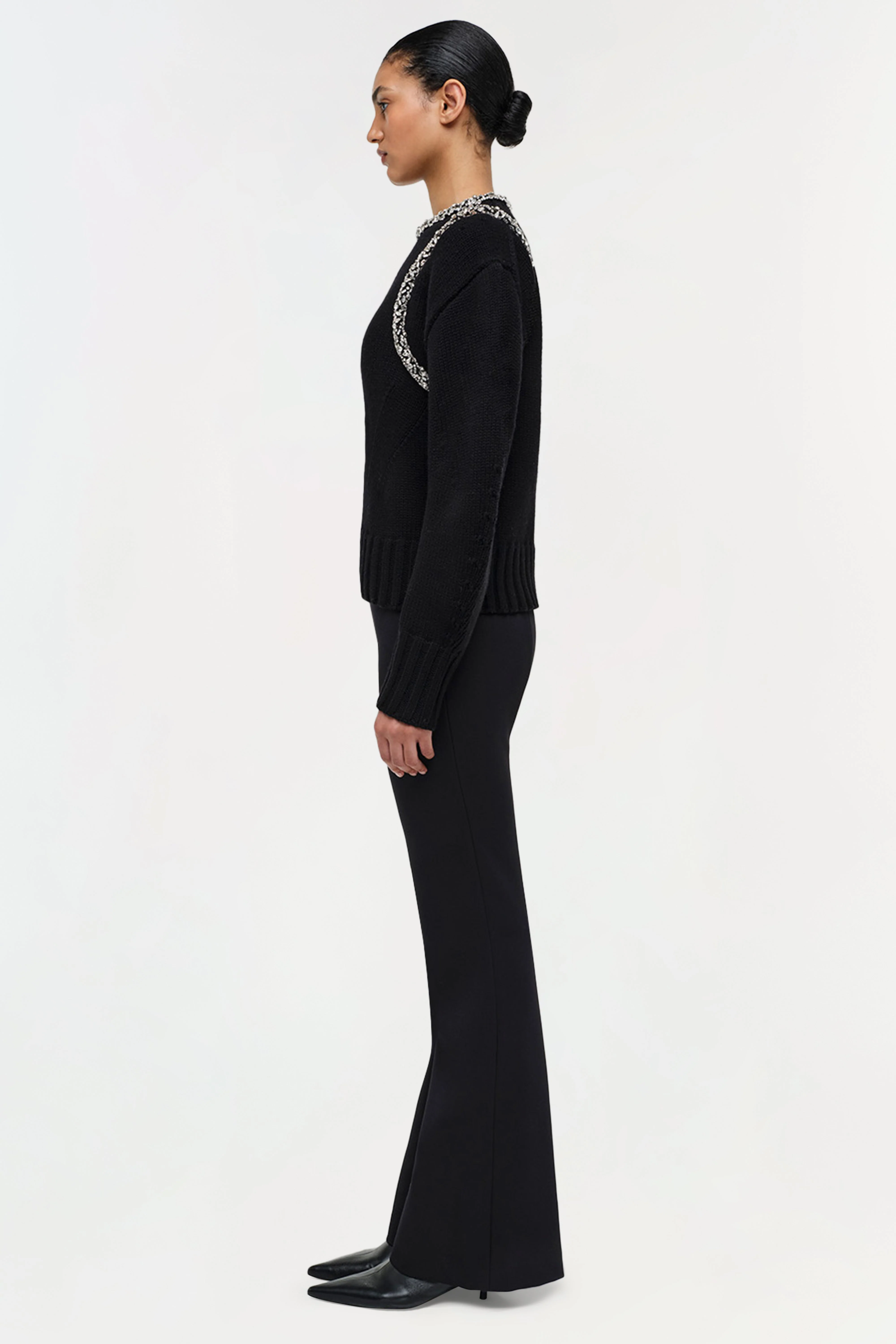 Womens | Monroe Embellished Pullover | Black - Image 4