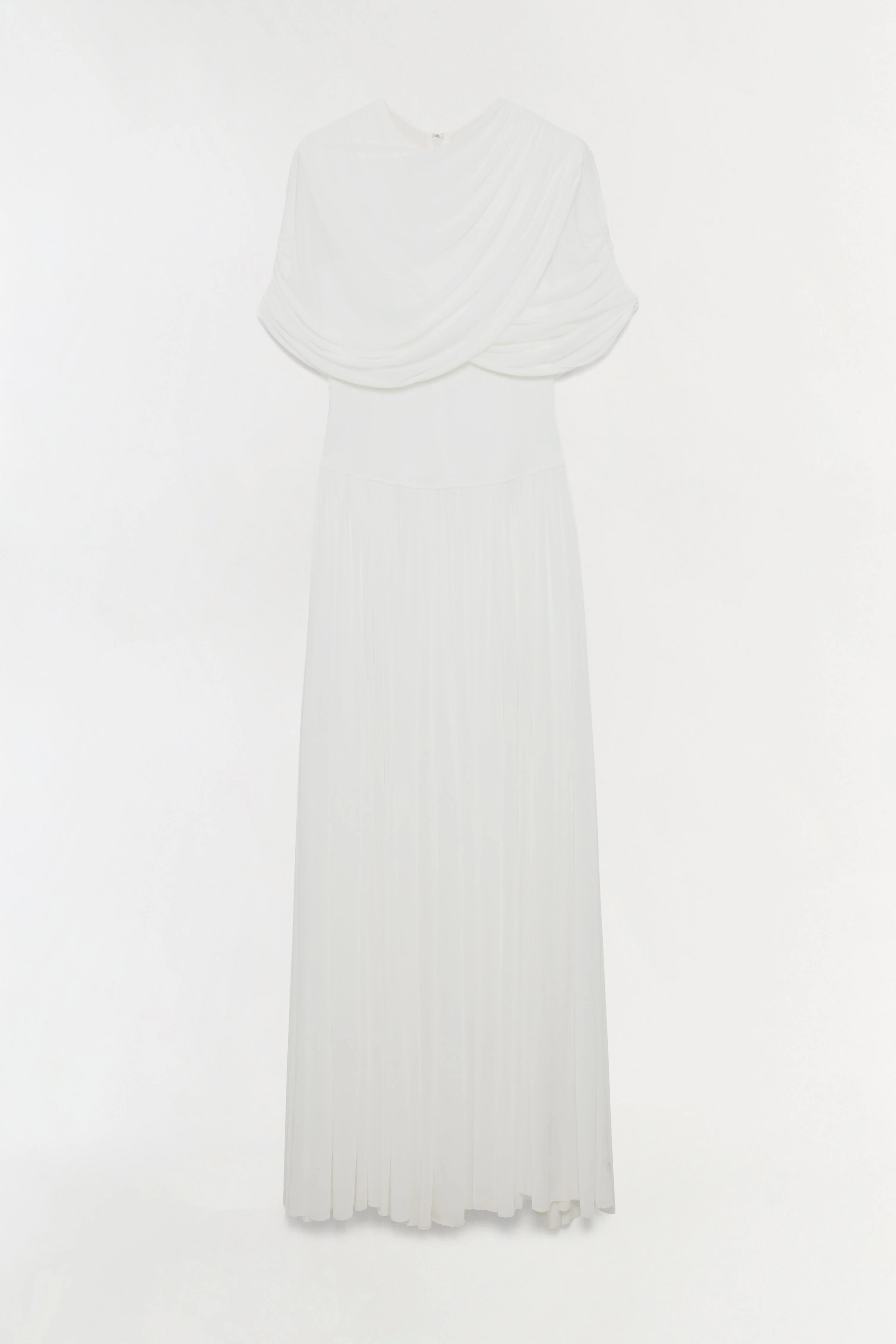 Womens | Nancie Draped Jersey Cape Maxi Dress | Ivory