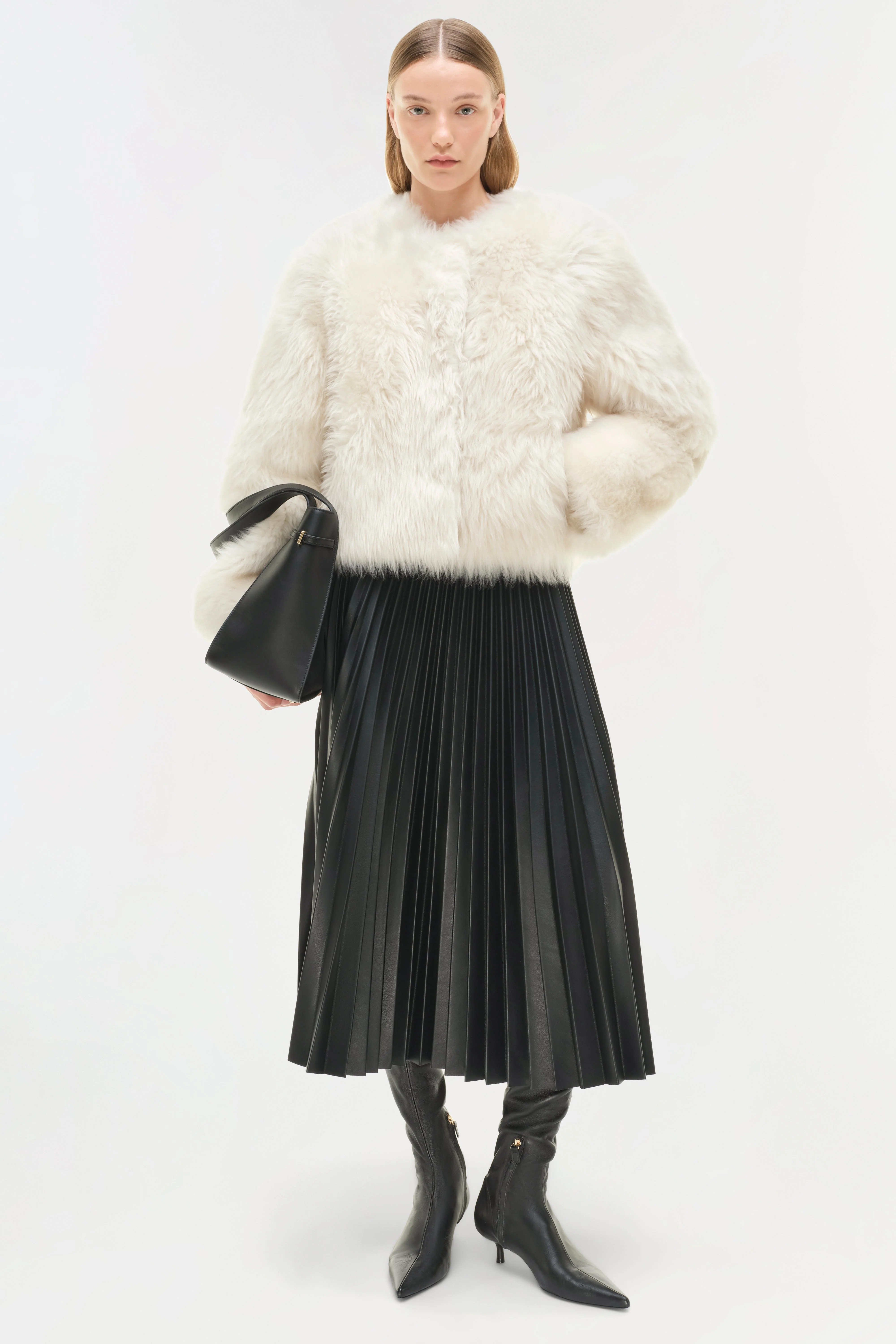 Womens | Natasha Shearling Jacket | Ivory - Image 3