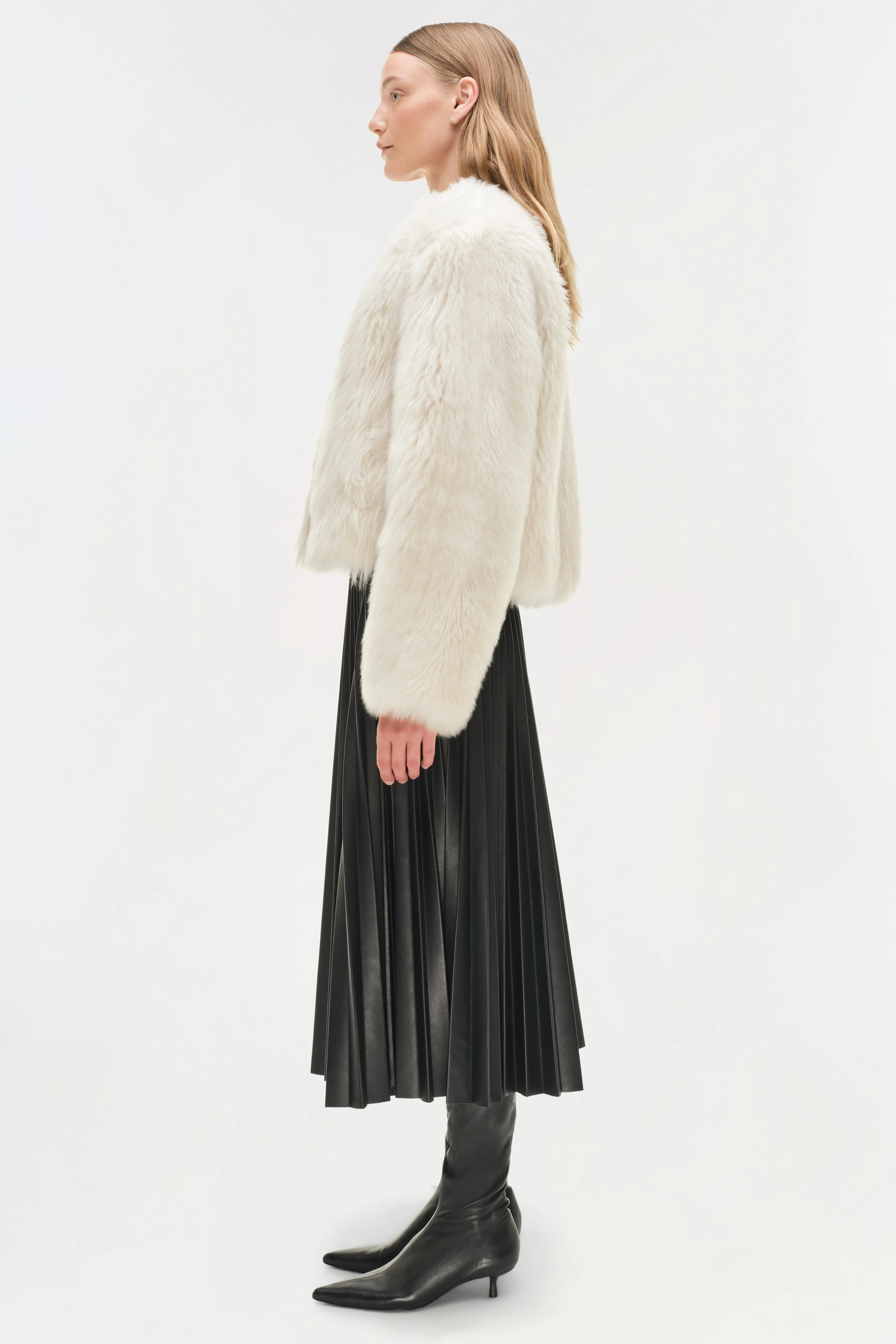 Womens | Natasha Shearling Jacket | Ivory - Image 5
