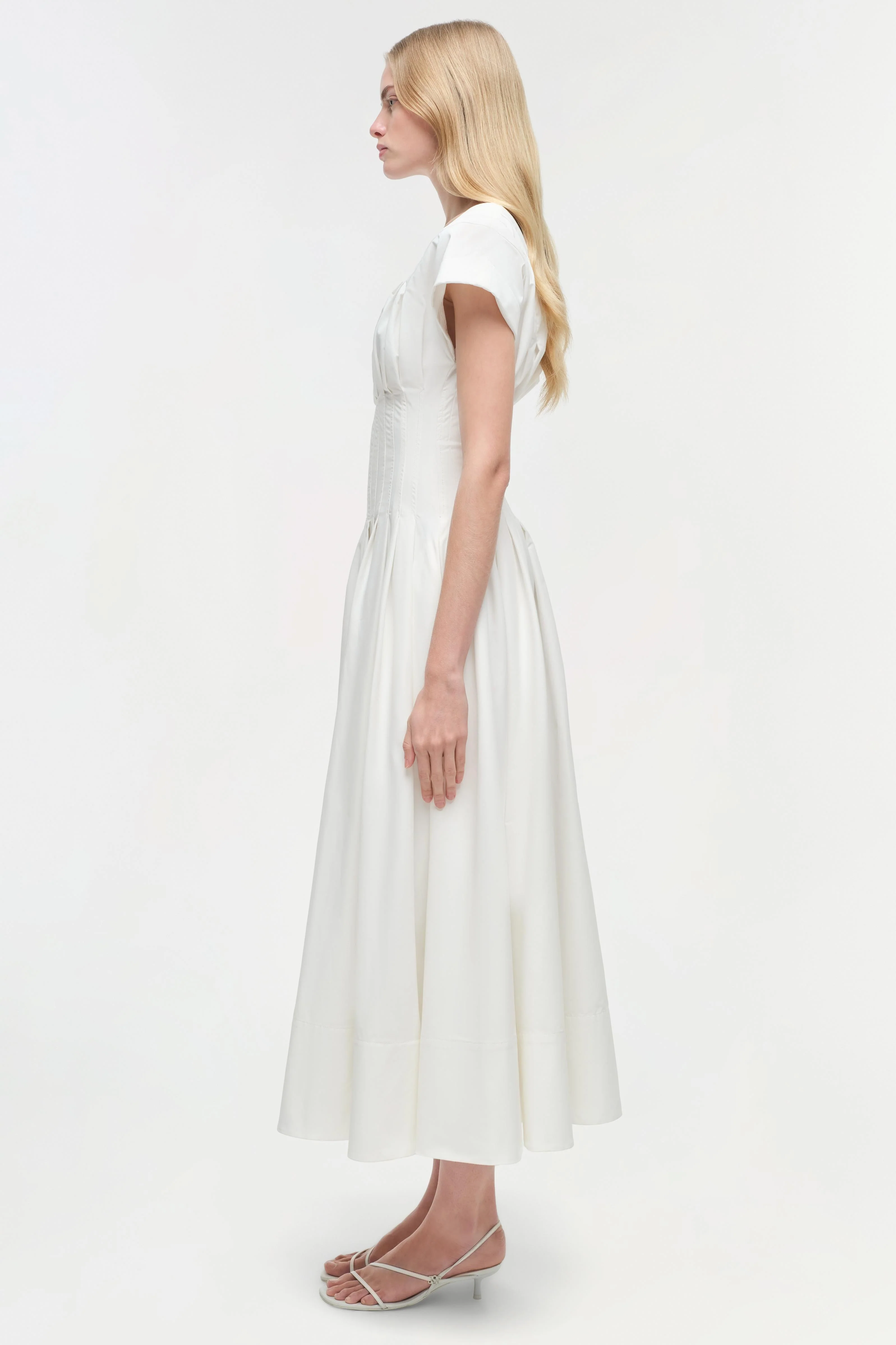Womens | Nina Cotton Midi Dress | White - Image 5