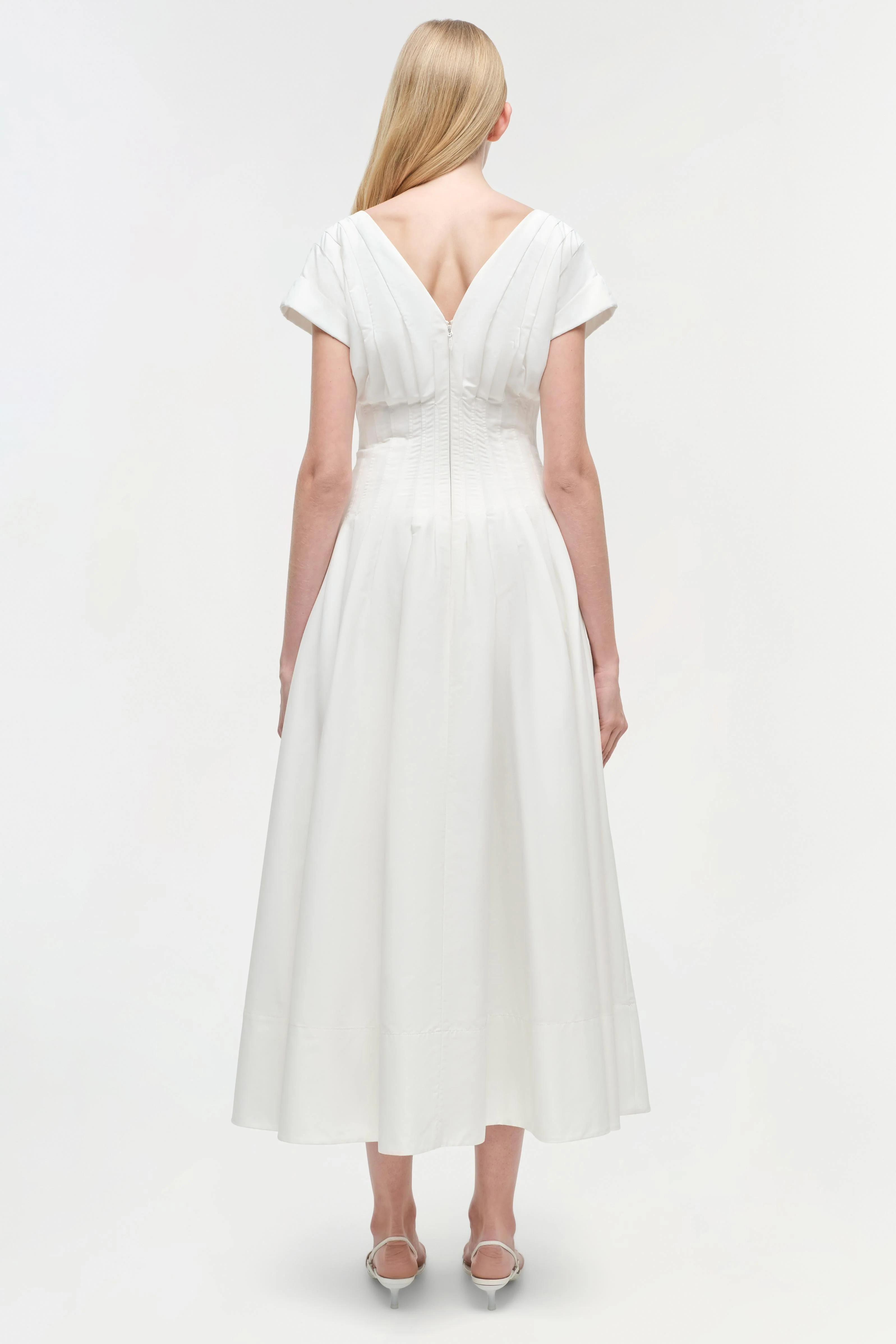 Womens | Nina Cotton Midi Dress | White - Image 6
