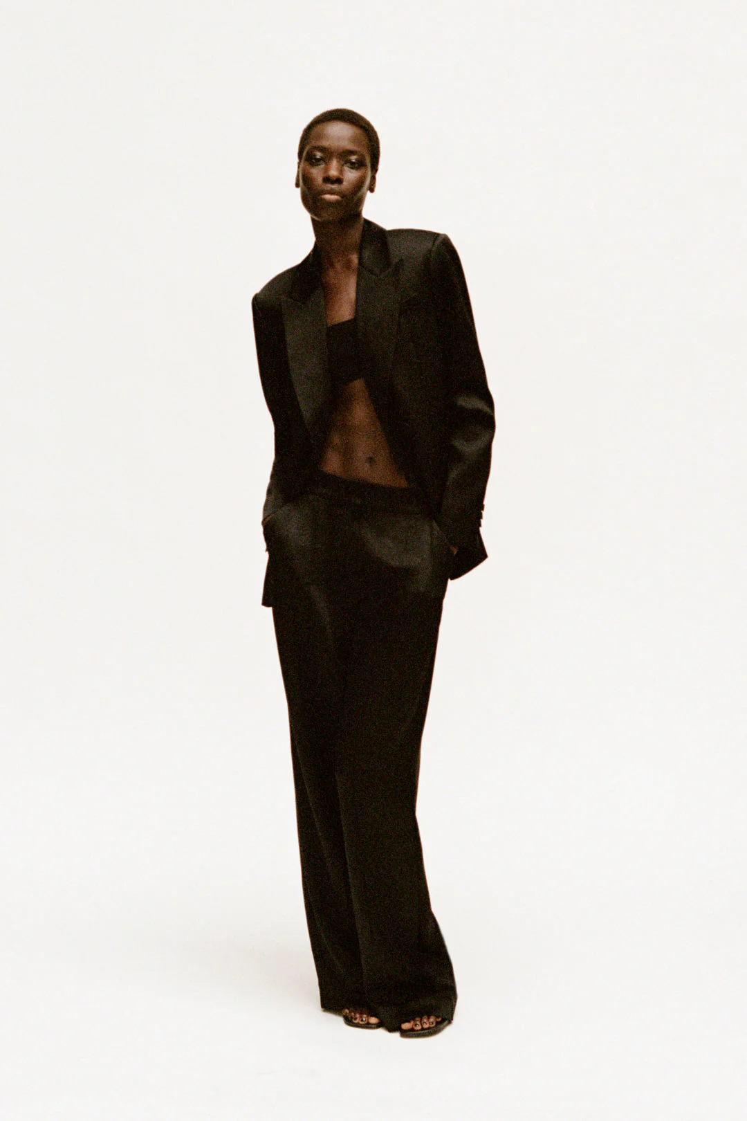 Womens | Norah Satin Blazer | Black - Image 3