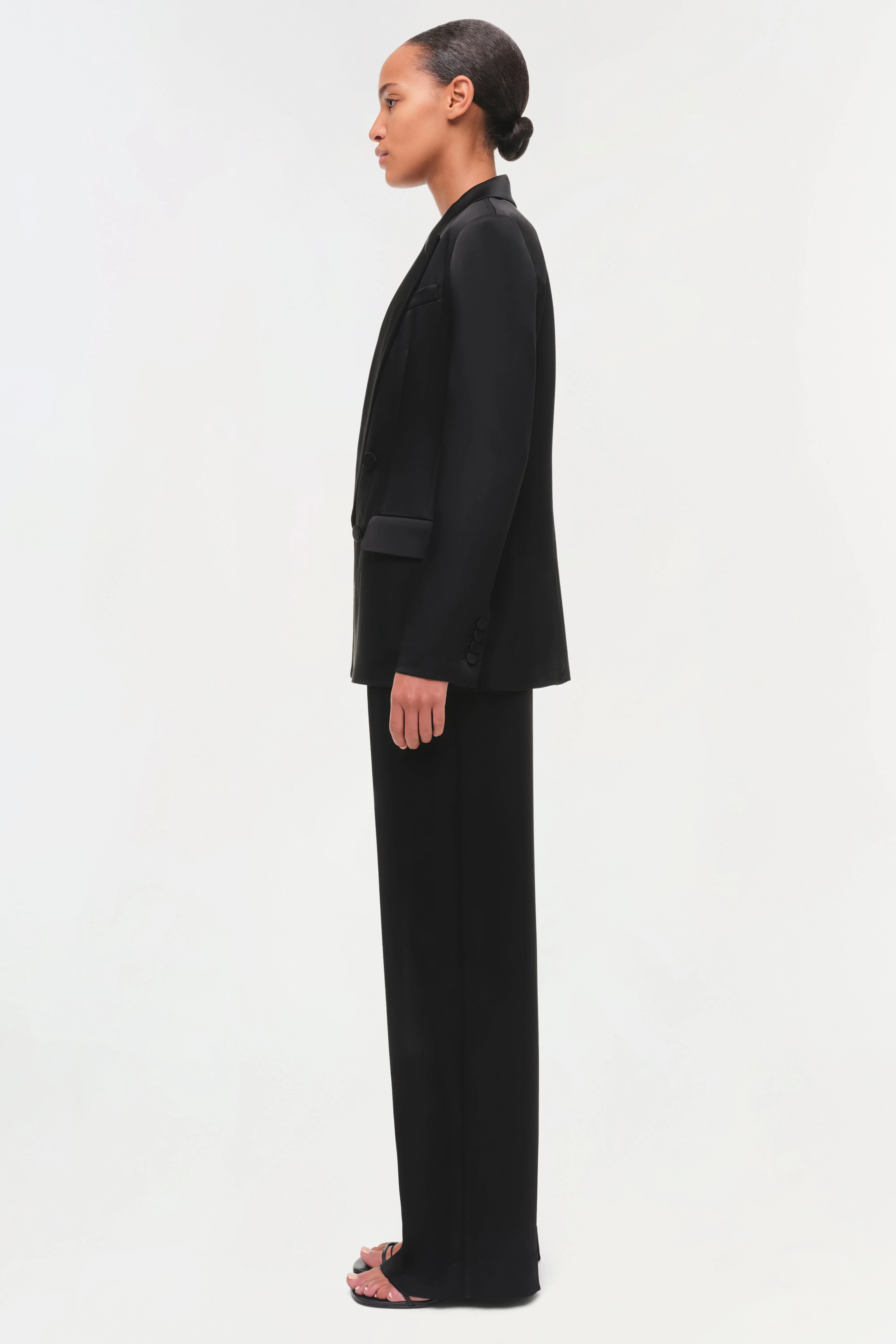 Womens | Norah Satin Blazer | Black - Image 6