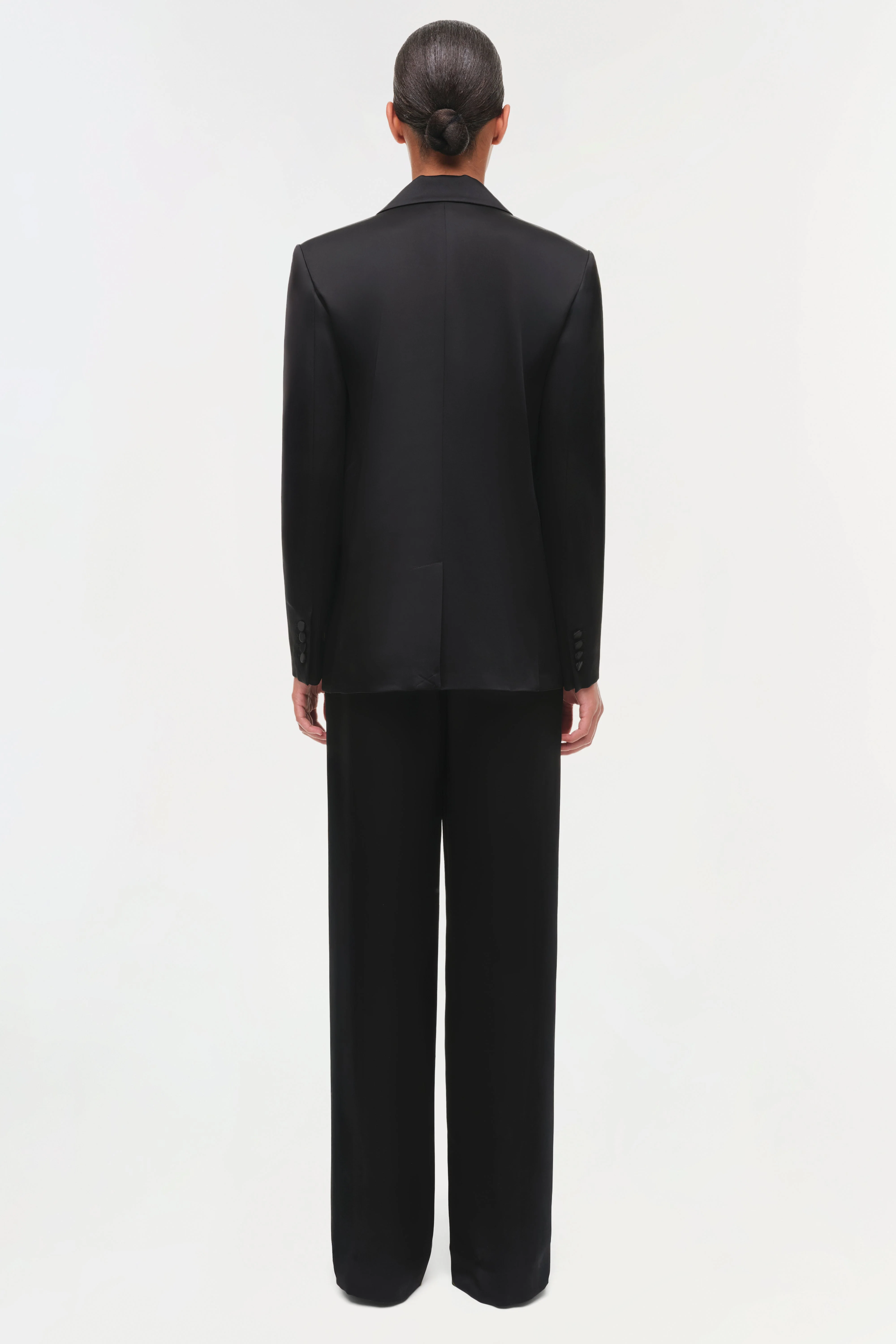 Womens | Norah Satin Blazer | Black - Image 7