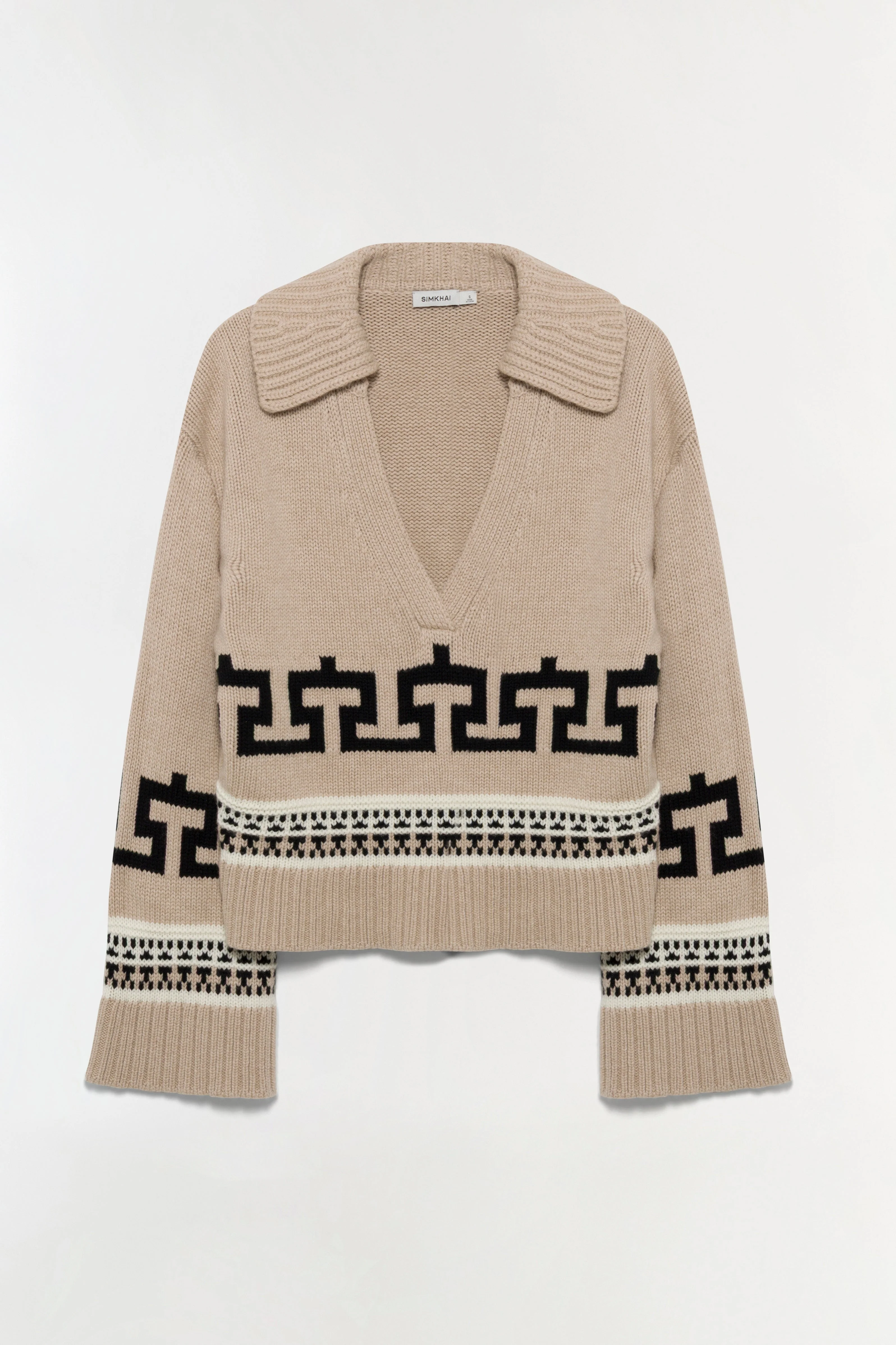 Womens | O'Reilly Western V-Neck Sweater | Sand Melange Multi