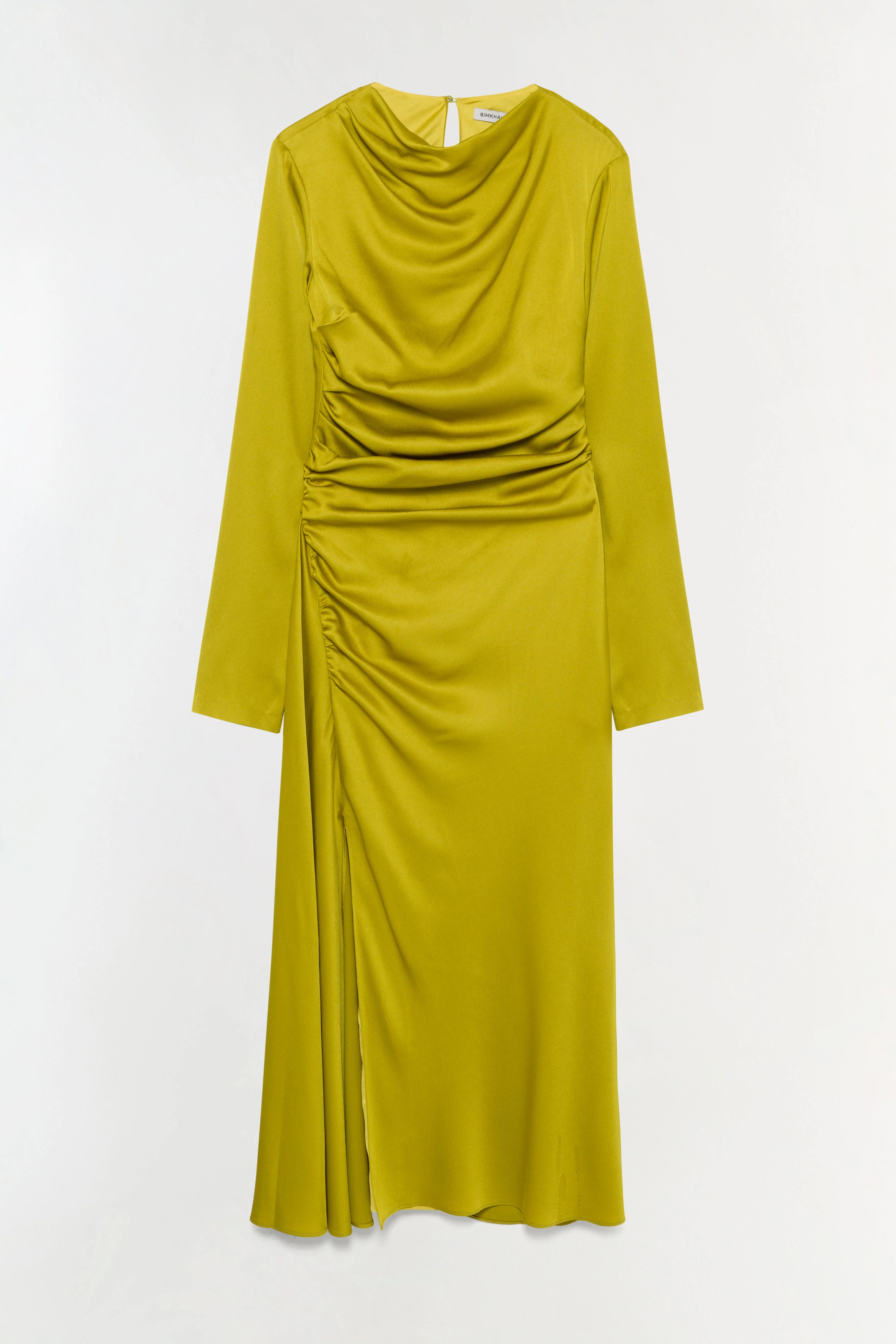 Womens | Odessa Satin Midi Dress | Pear