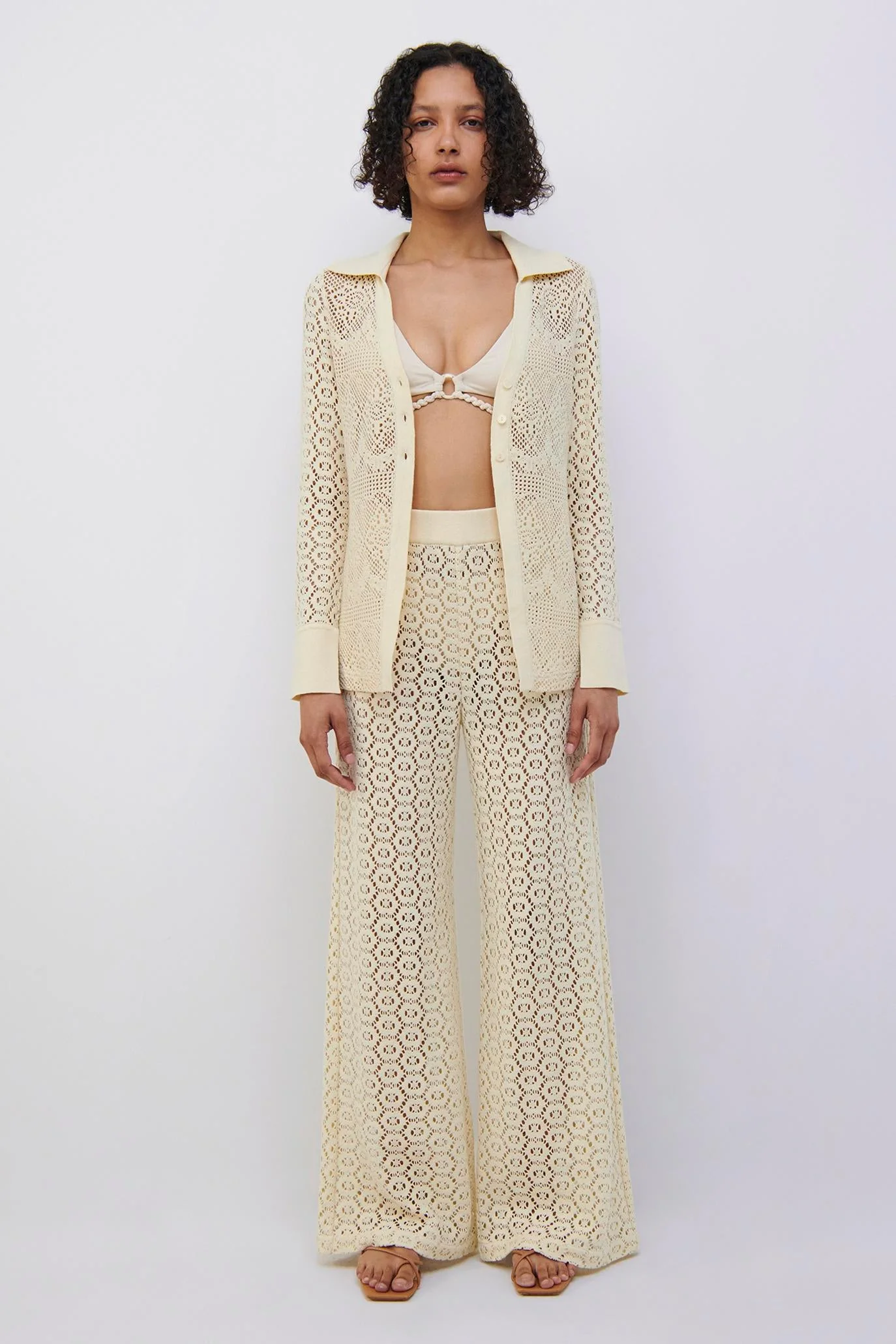Womens | Paxton Crochet Coverup Cardigan | Ceramic - Image 3