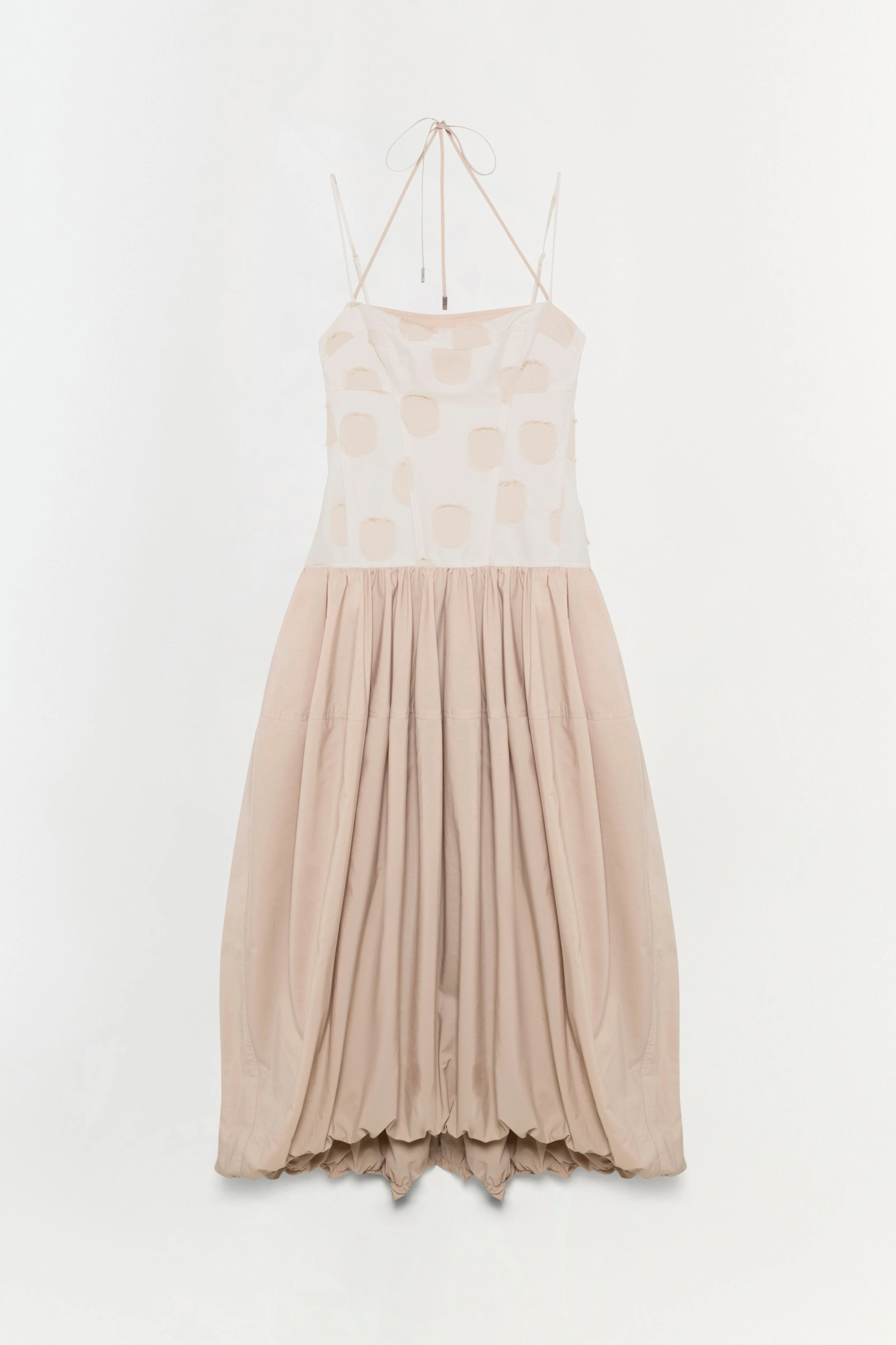 Womens | Pfeiffer Midi Dress | Sand Polka Dot
