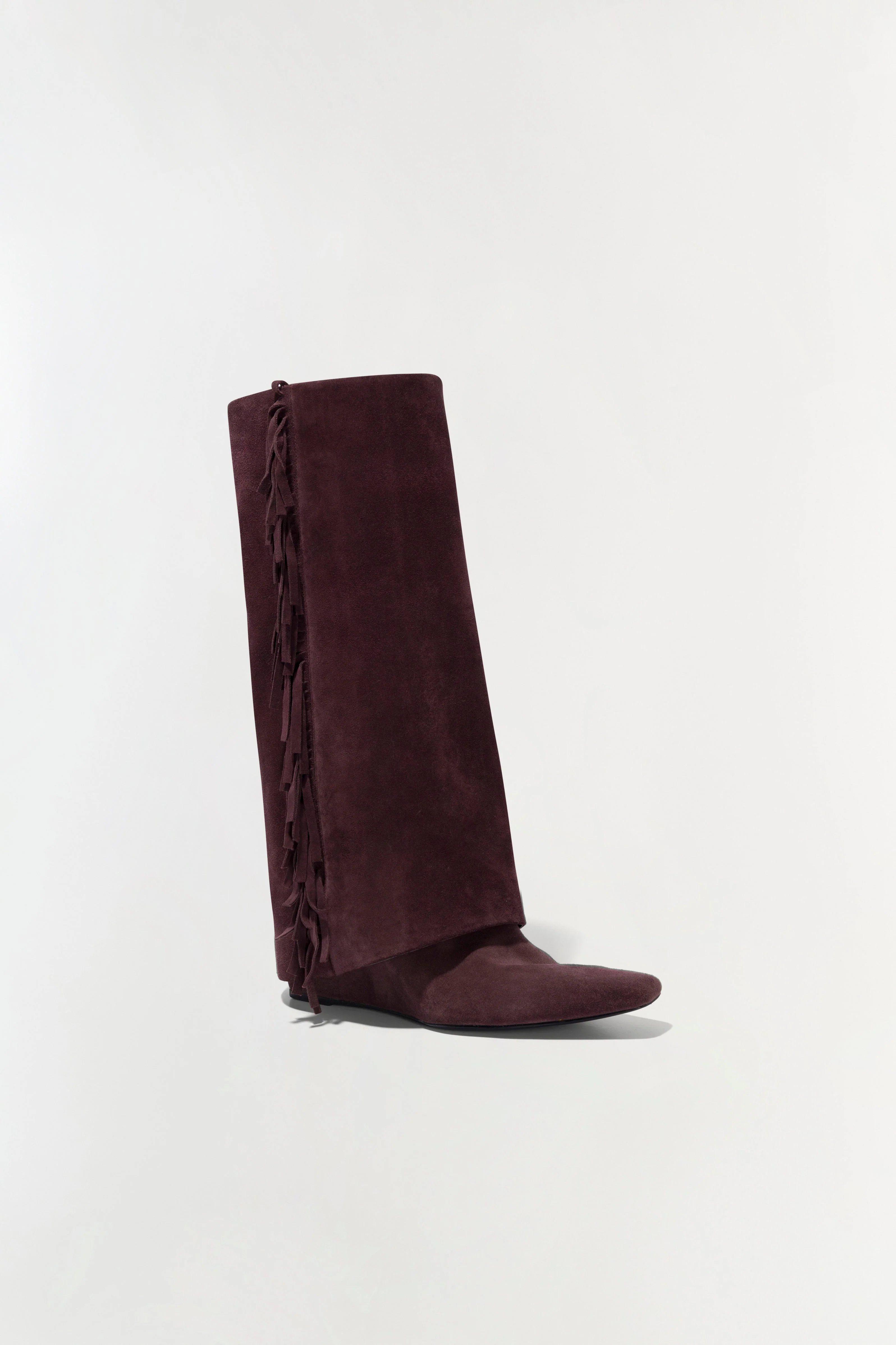Womens | Quinn Suede Fringe Boot | Cacao - Image 2