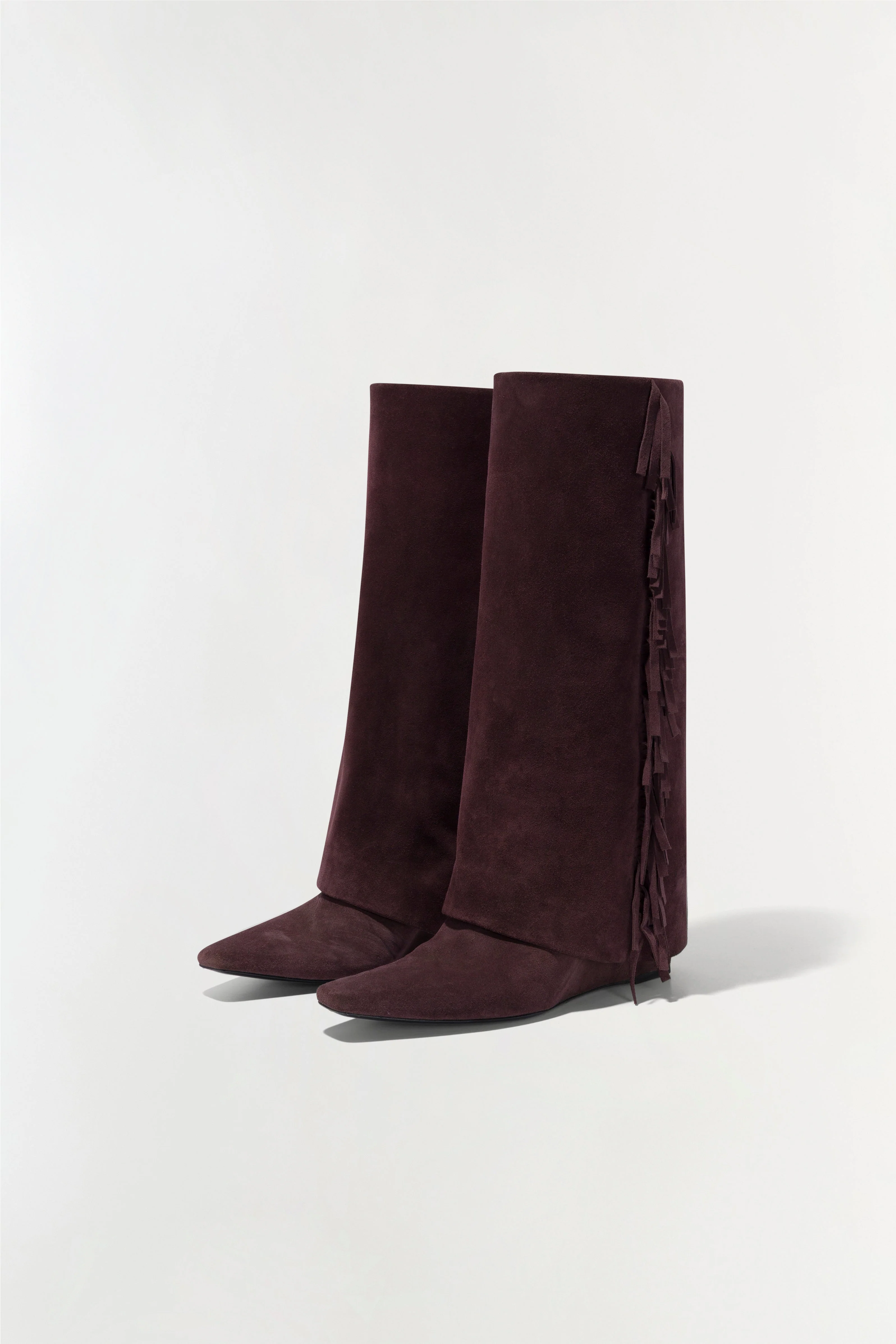 Womens | Quinn Suede Fringe Boot | Cacao - Image 5
