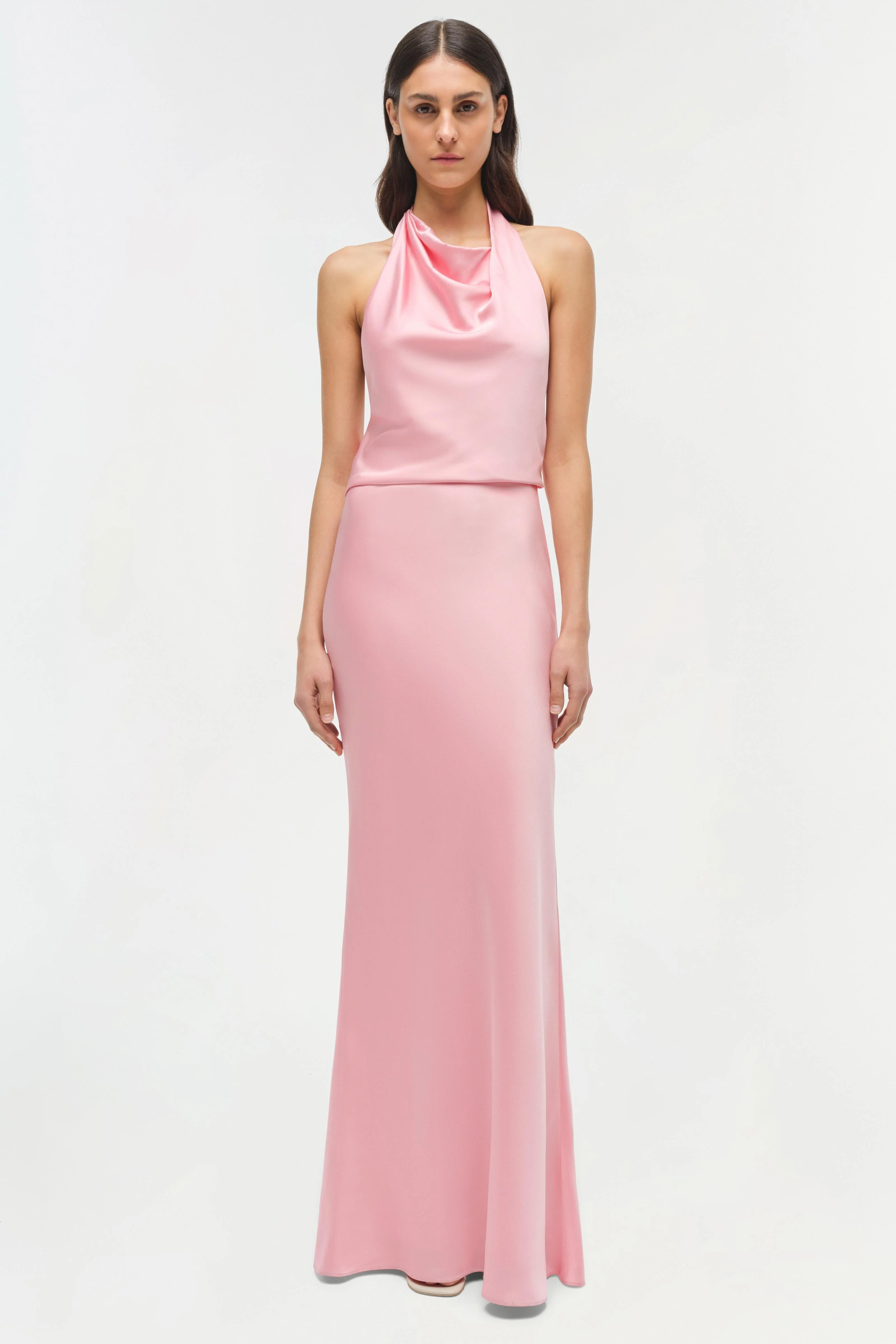 Womens | Reannon Satin Gown | Dusty Rose - Image 6