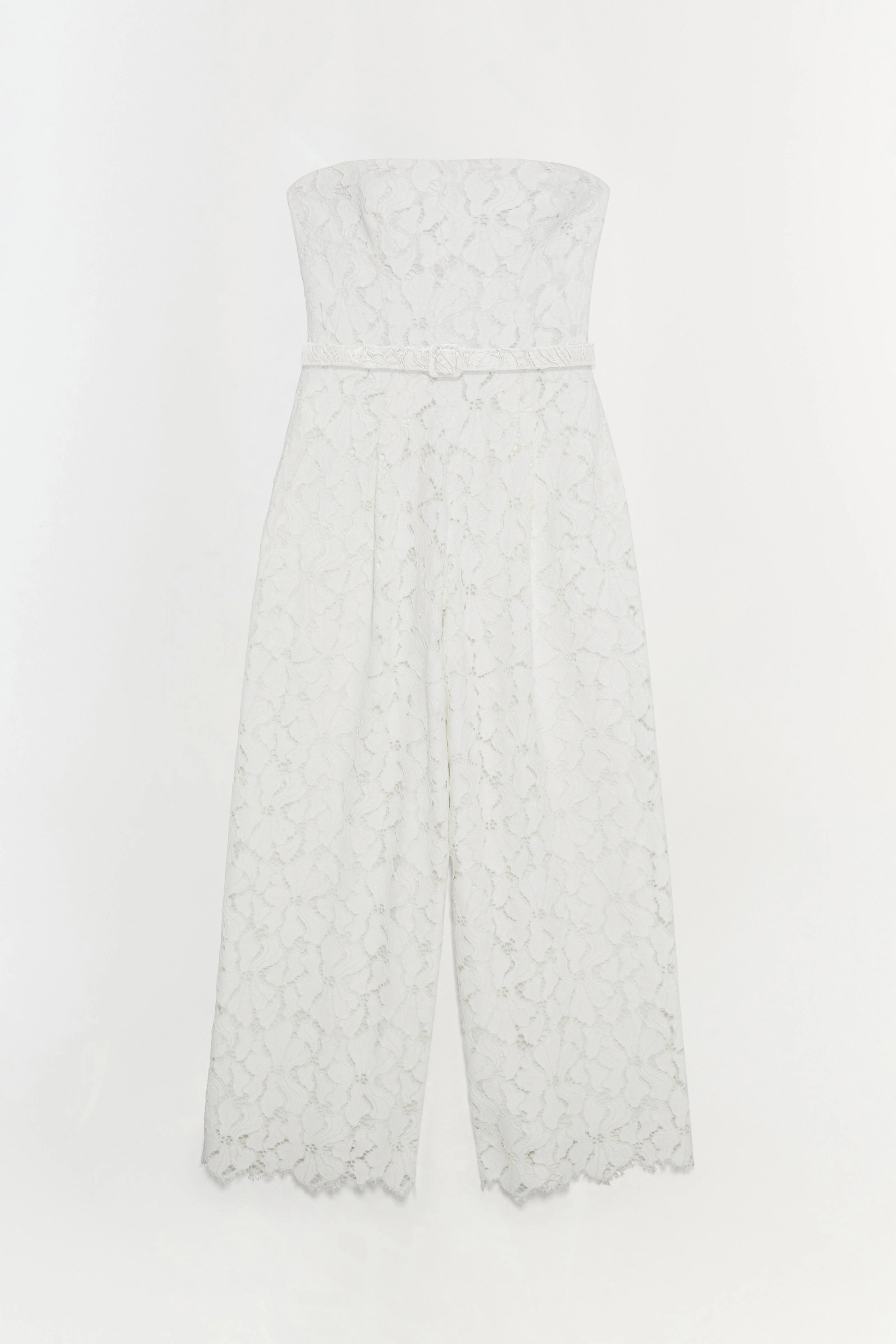Womens | Rebecca Lace Strapless Jumpsuit | Ivory