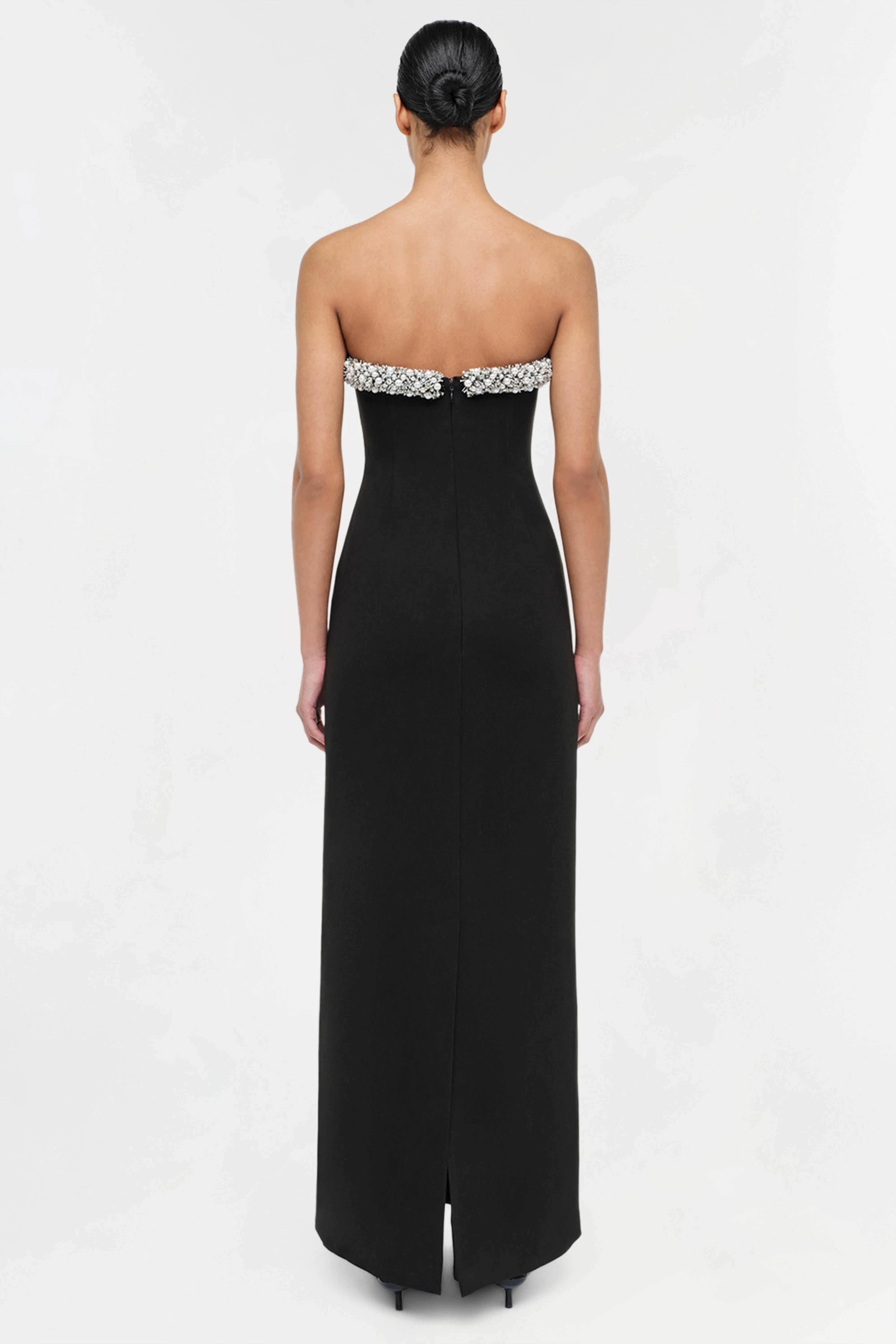 Womens | Riona Embellished Bustier Gown | Black - Image 5
