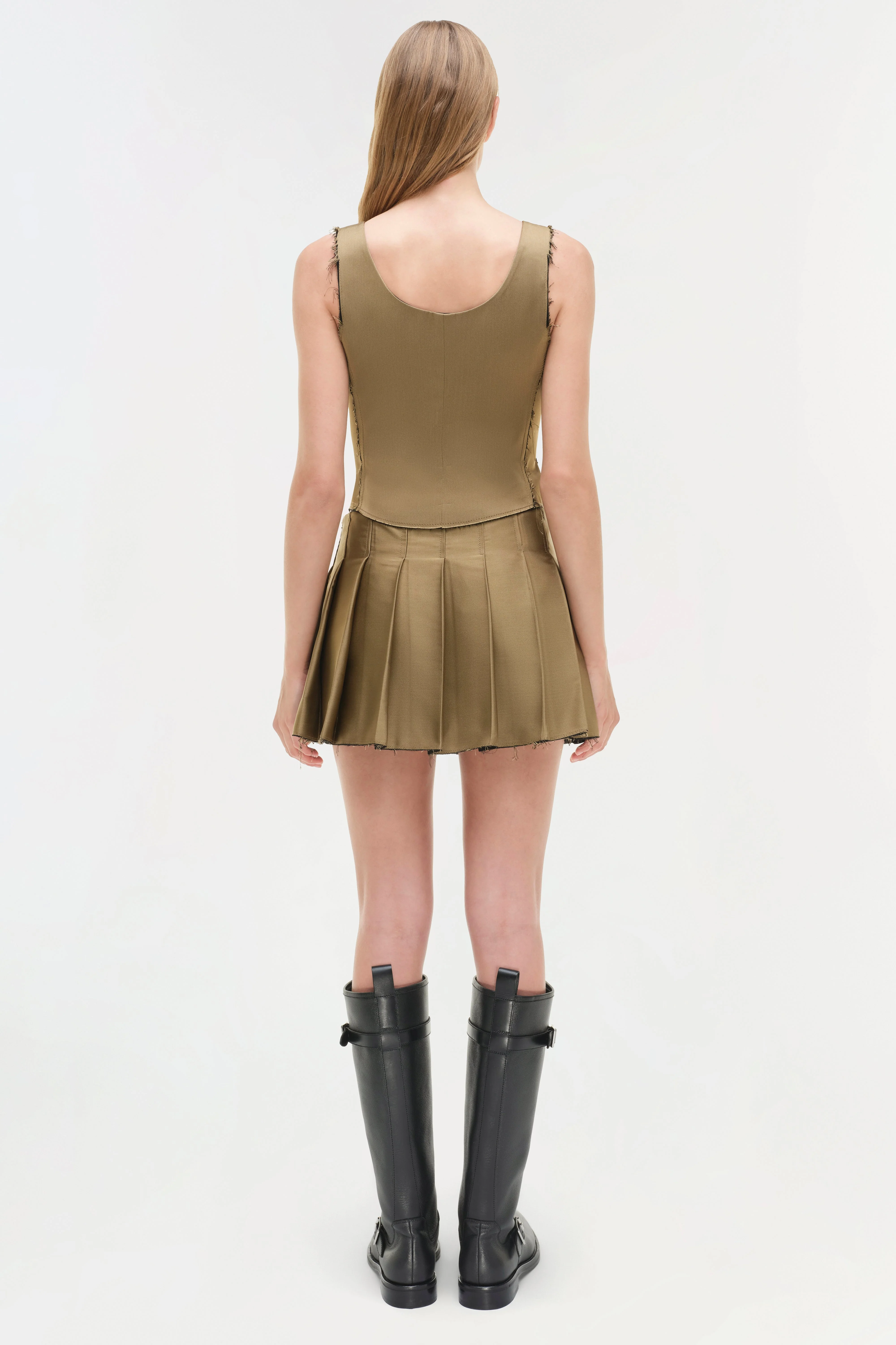 Womens | Rives Pleated Mini Skort | Bronze Multi - Image 5