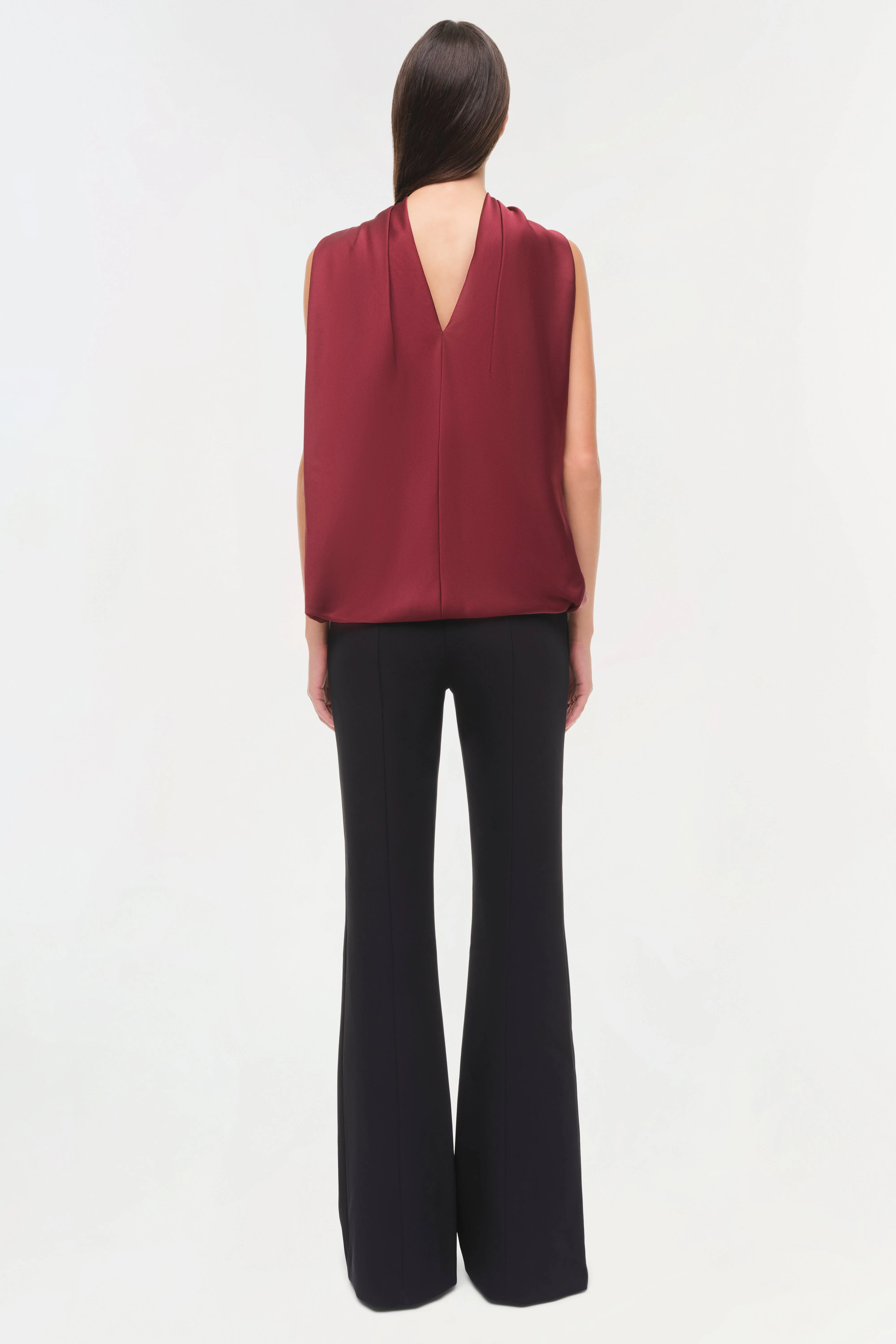 Womens | Scarlett Satin Cape Top | Oxblood - Image 5