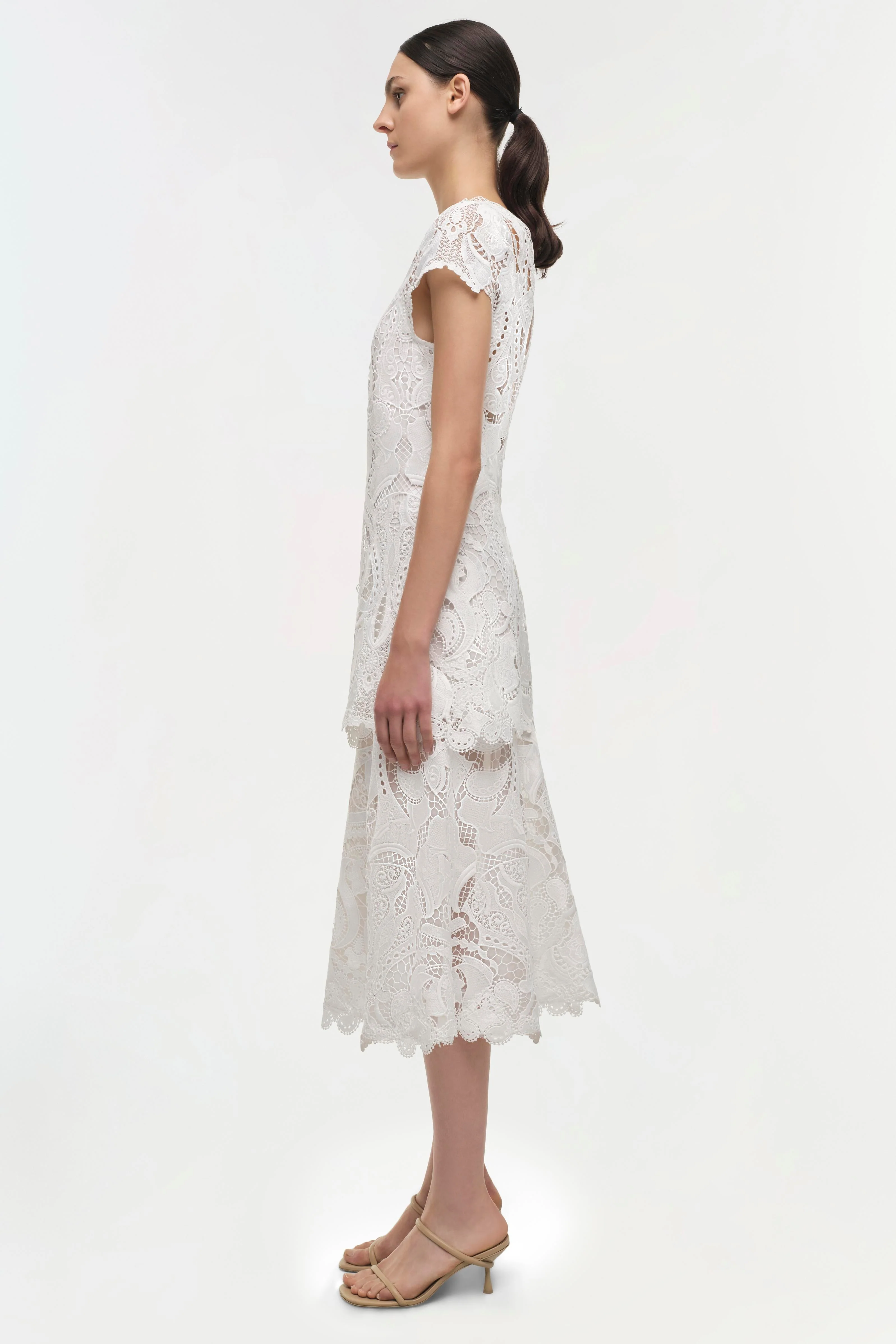Womens | Signature Laura Lace Dress | White - Image 3