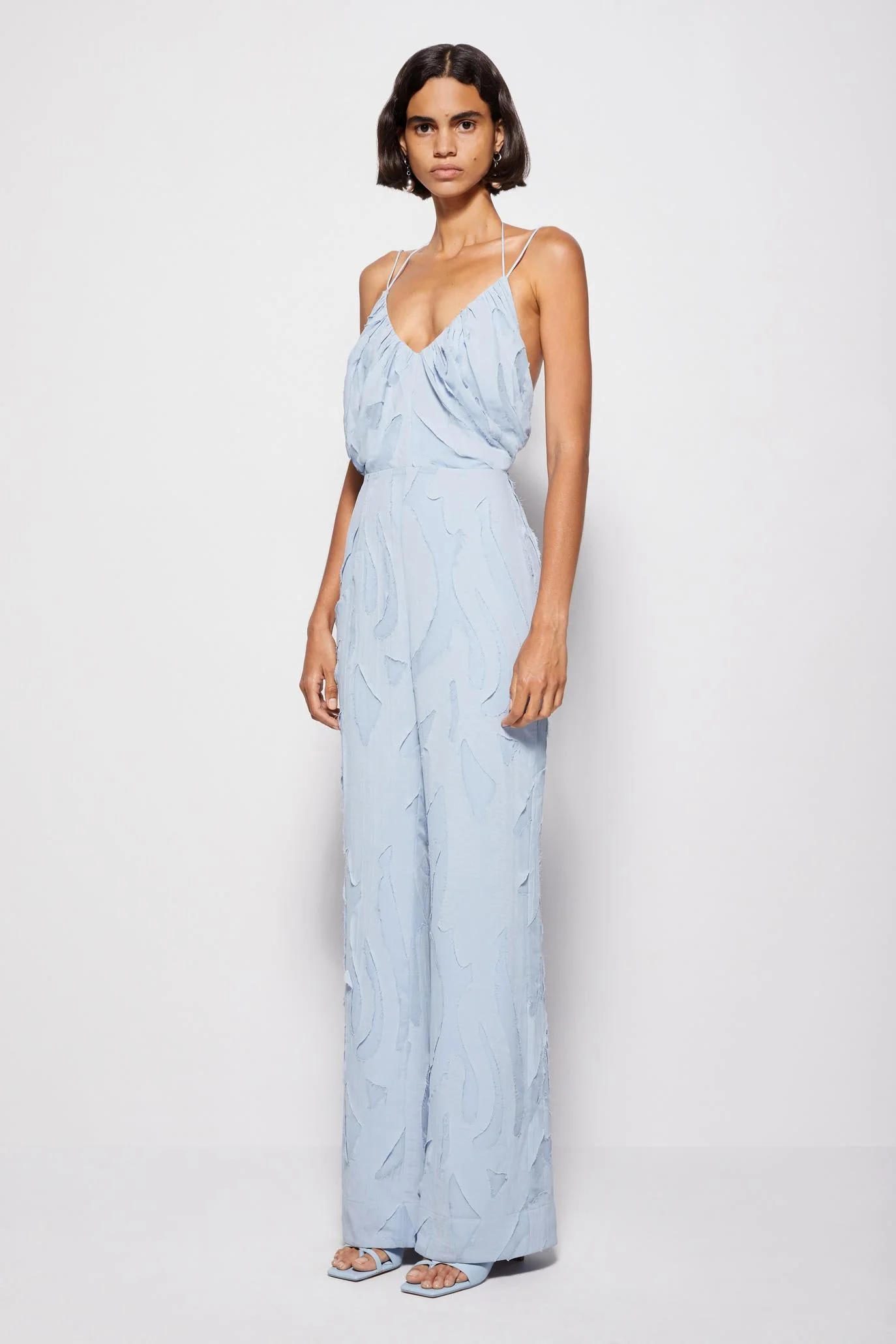 Womens | Sophia Textured Jumpsuit | Cove - Image 5