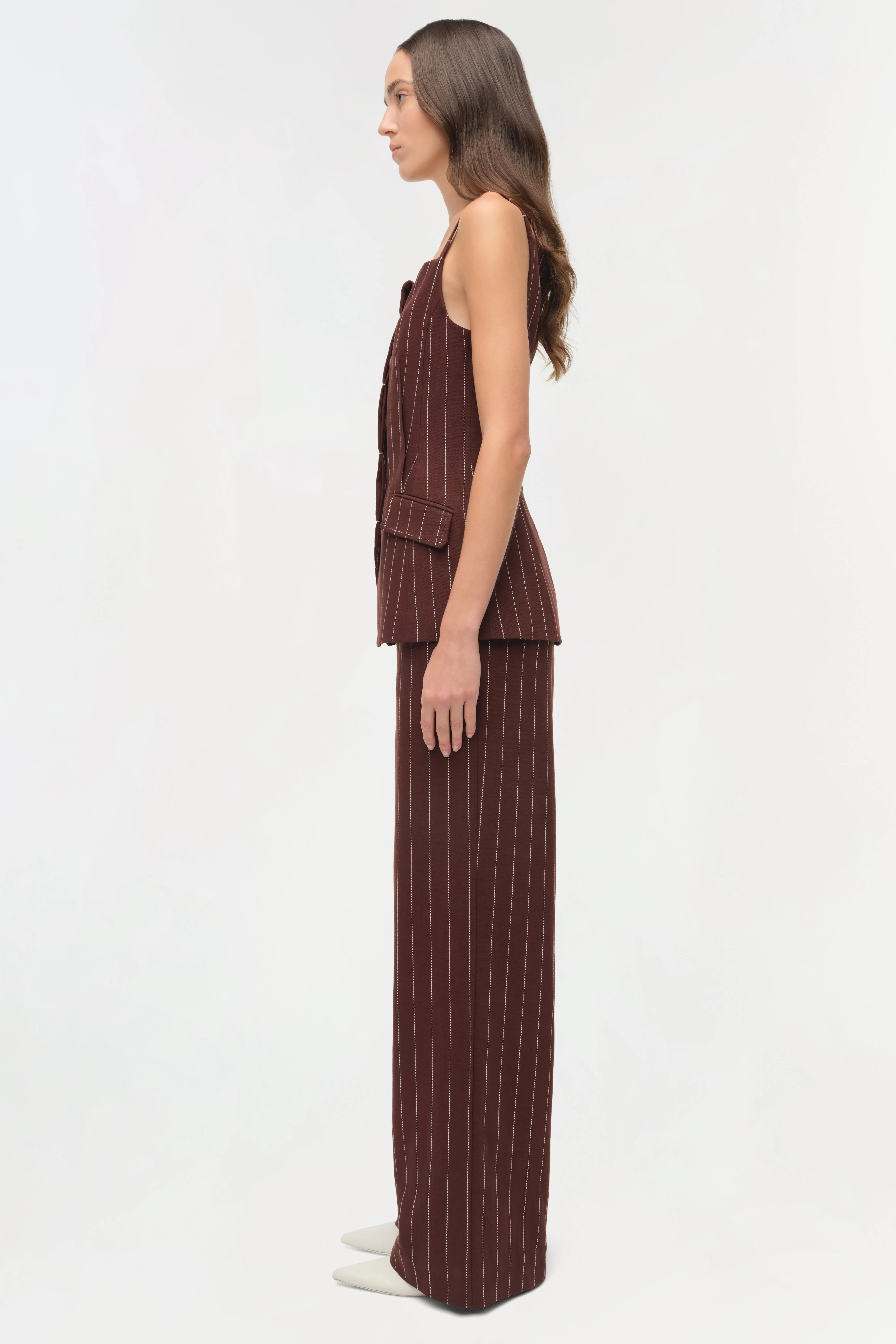 Womens | Tavar Suiting Pants | Mahogany Stripe - Image 4