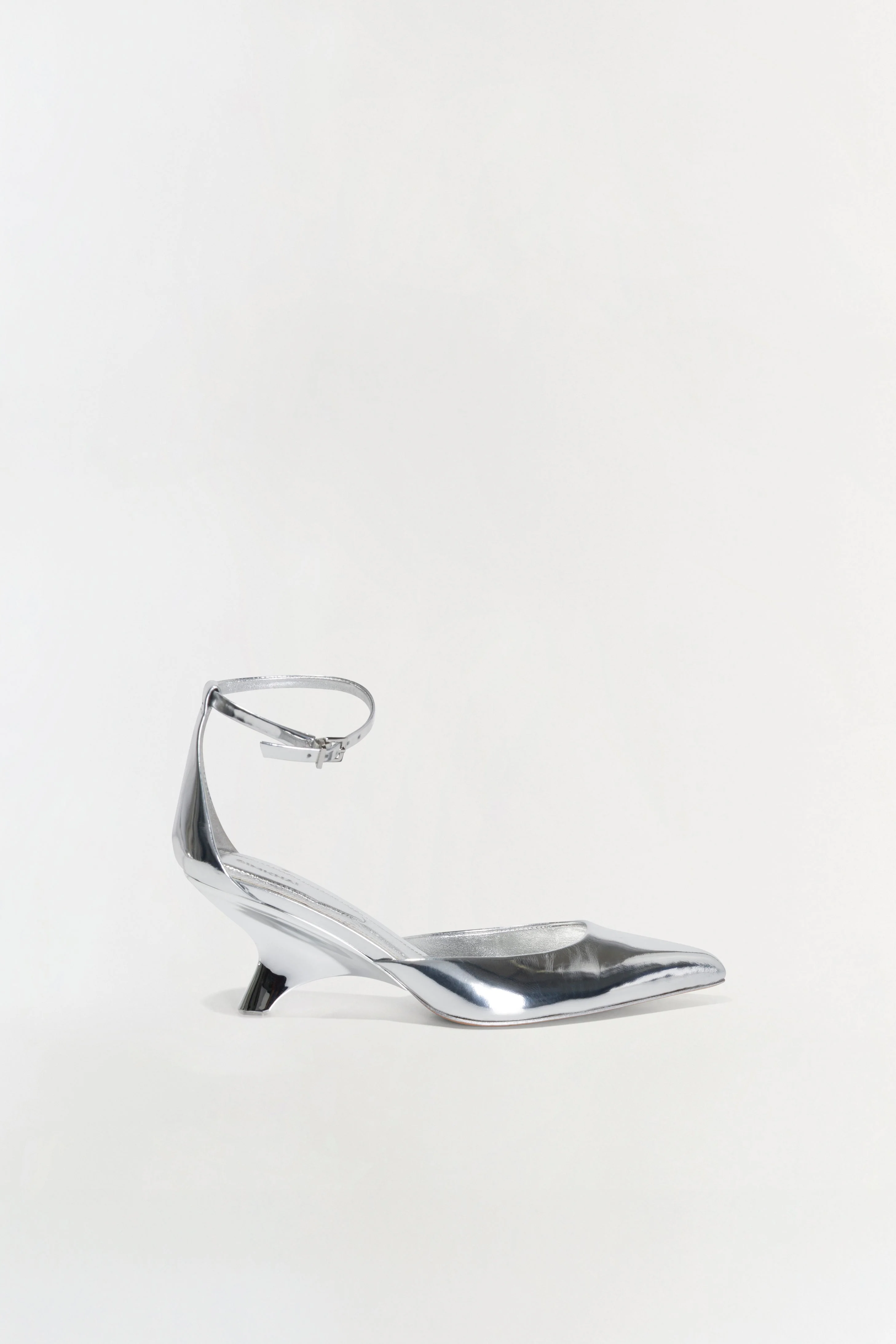 Womens | Vixen Metallic Leather Wedge | Silver