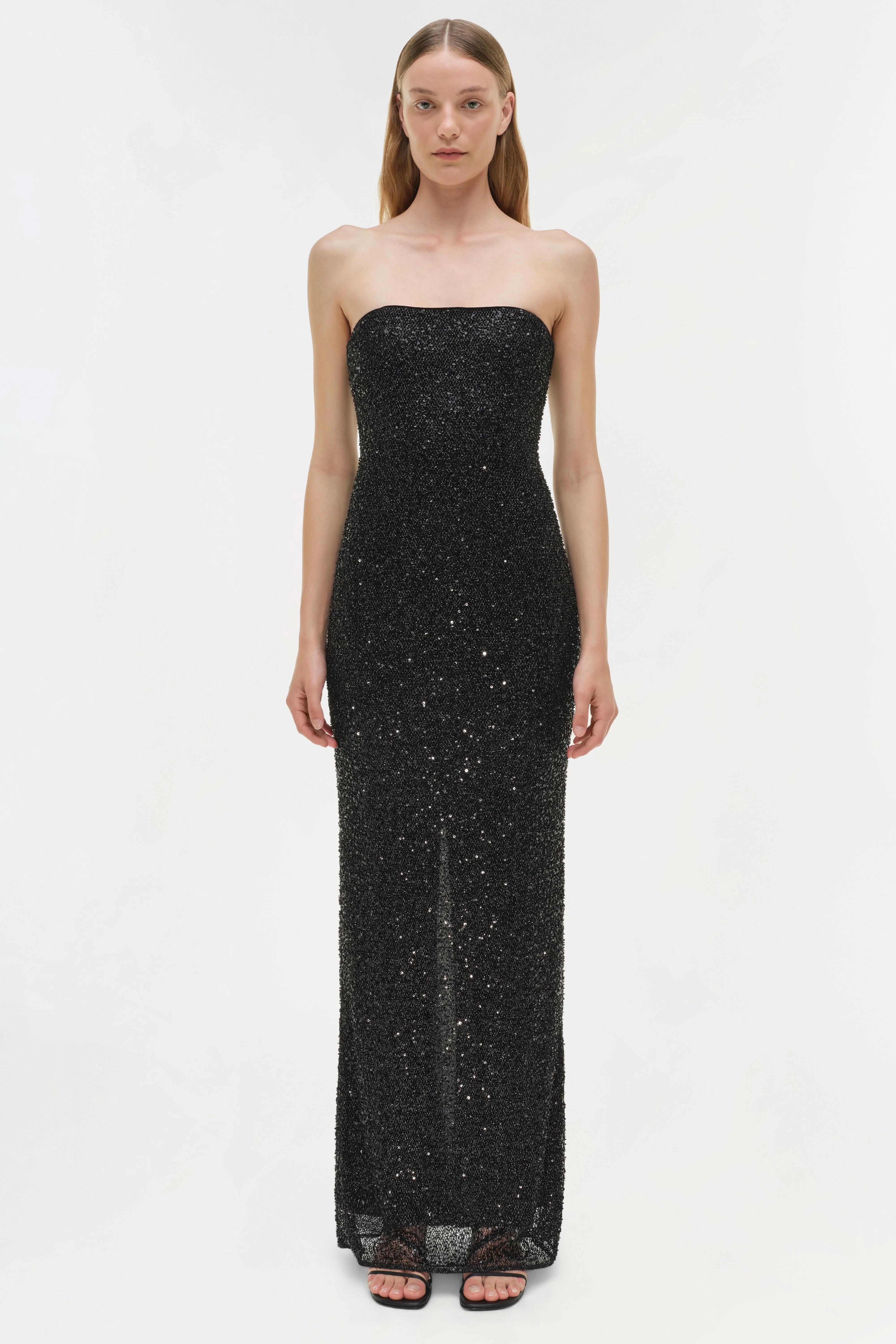 Womens | Xyla Sequin Gown | Black - Image 6