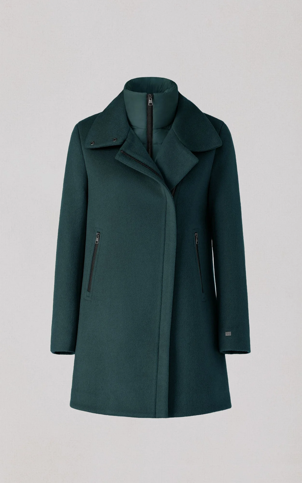 Abbi Coat With Bib In Wool | Midnight Forest - Image 2