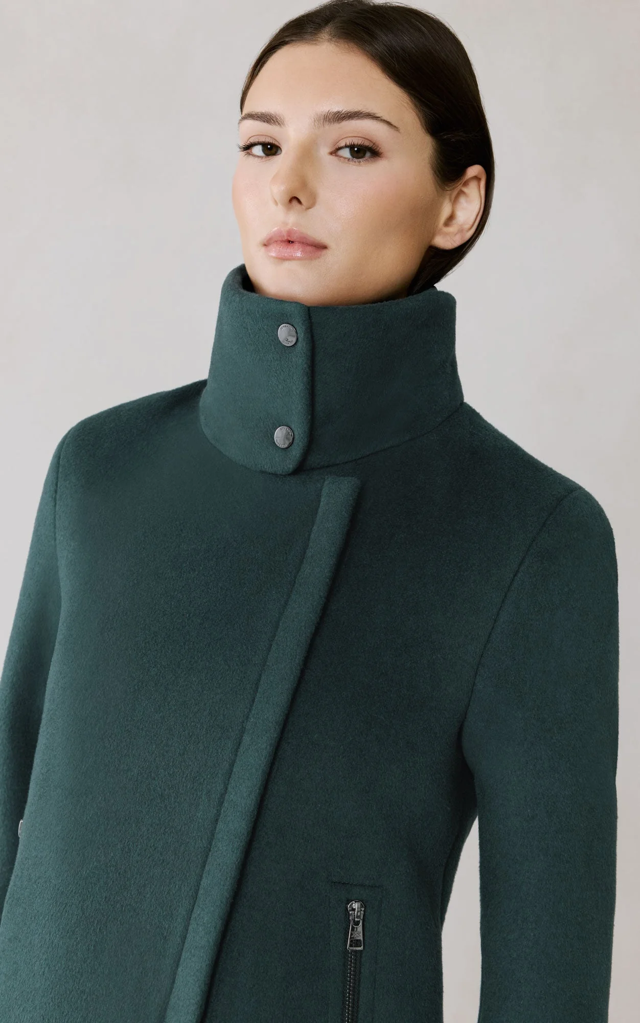Abbi Coat With Bib In Wool | Midnight Forest - Image 6