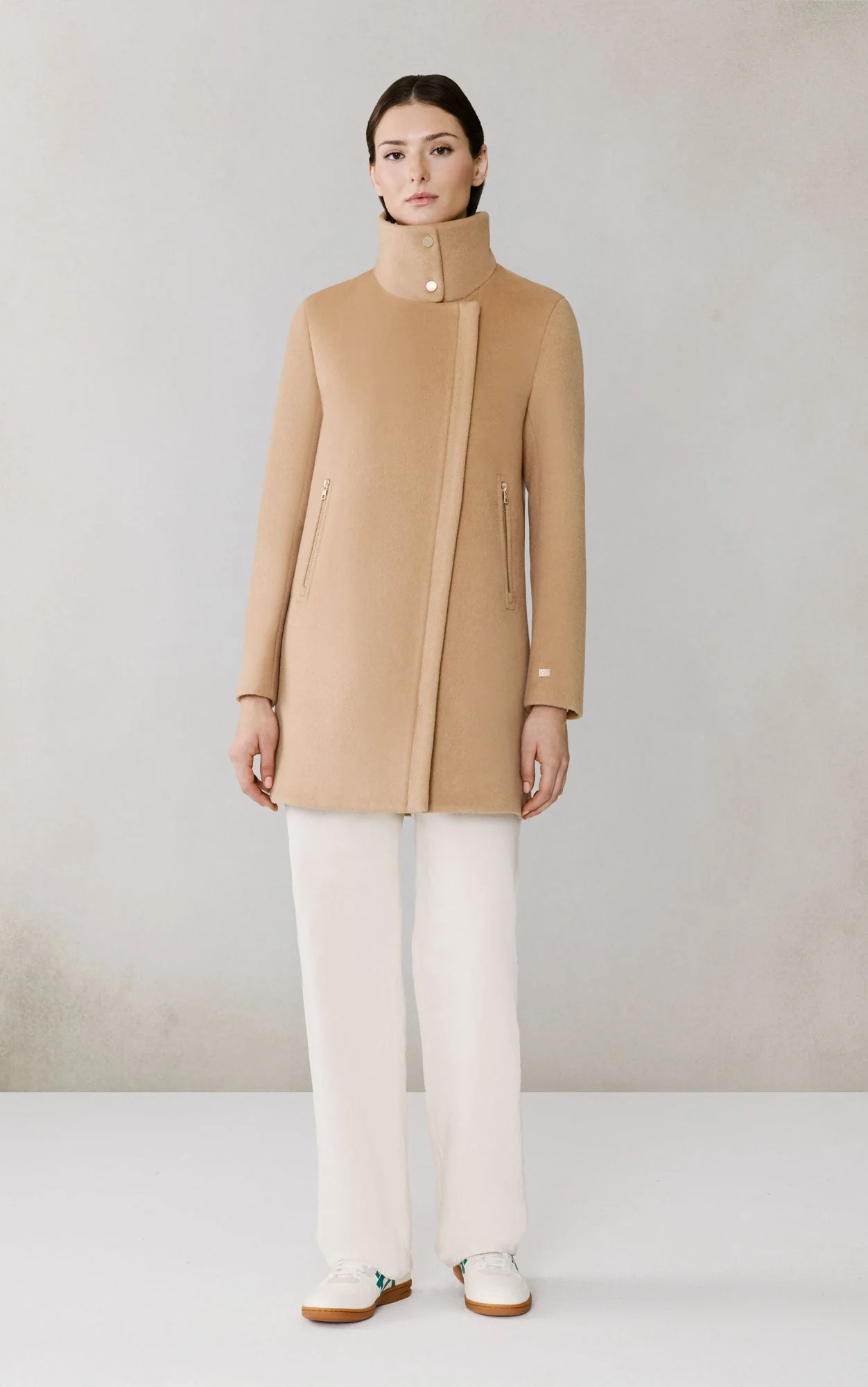 Abbi Coat With Bib In Wool | Teak - Image 4