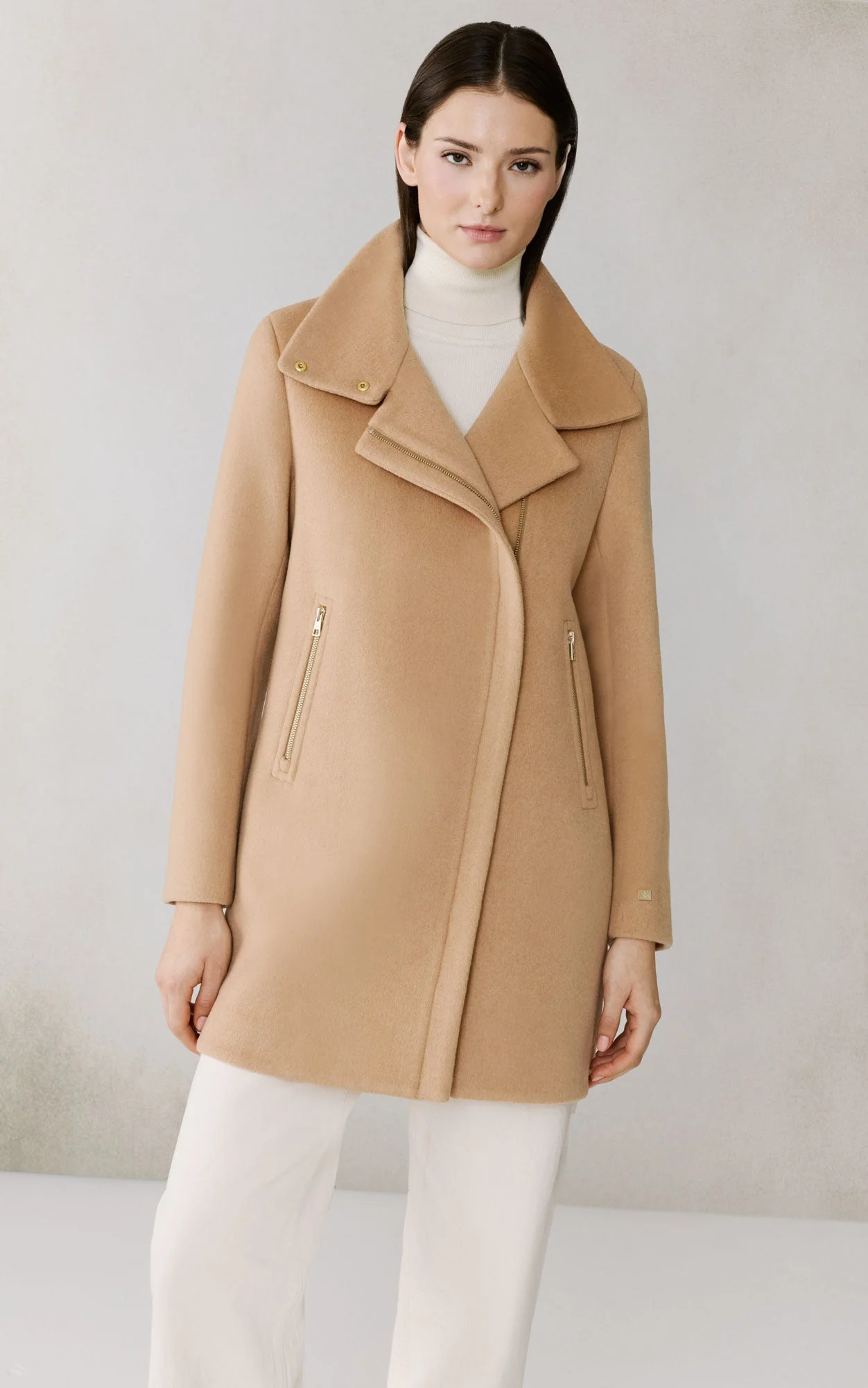 Abbi Coat With Bib In Wool | Teak - Image 9