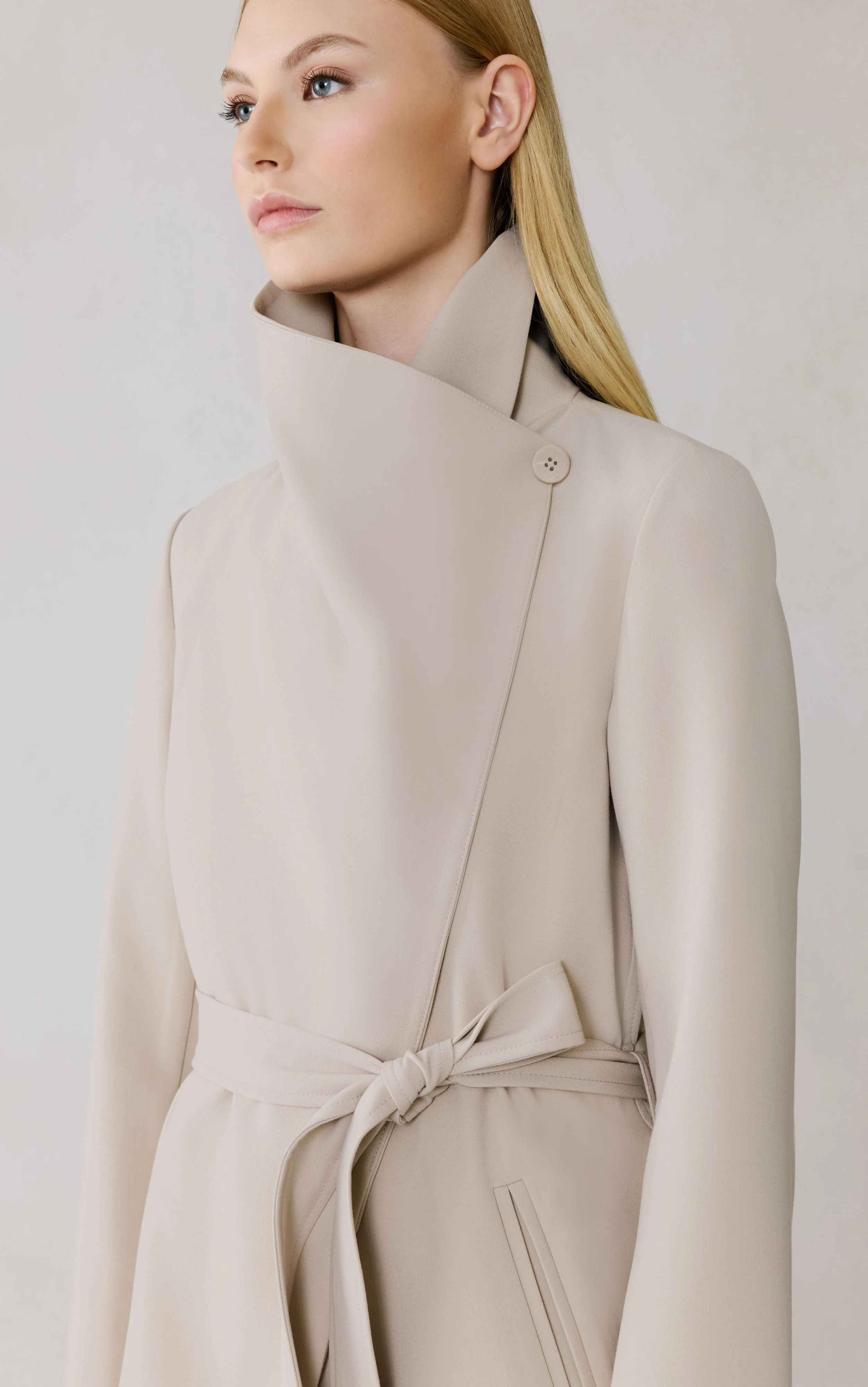 Alondra Soft Drape Trench | Mist - Image 6