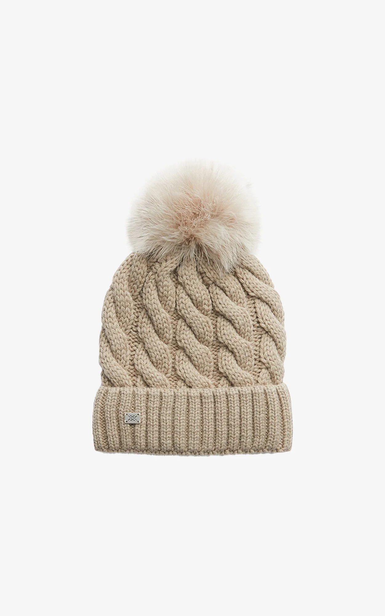 Amalie-Tn Cable-Knit Hat Pompom | Hush - Image 3