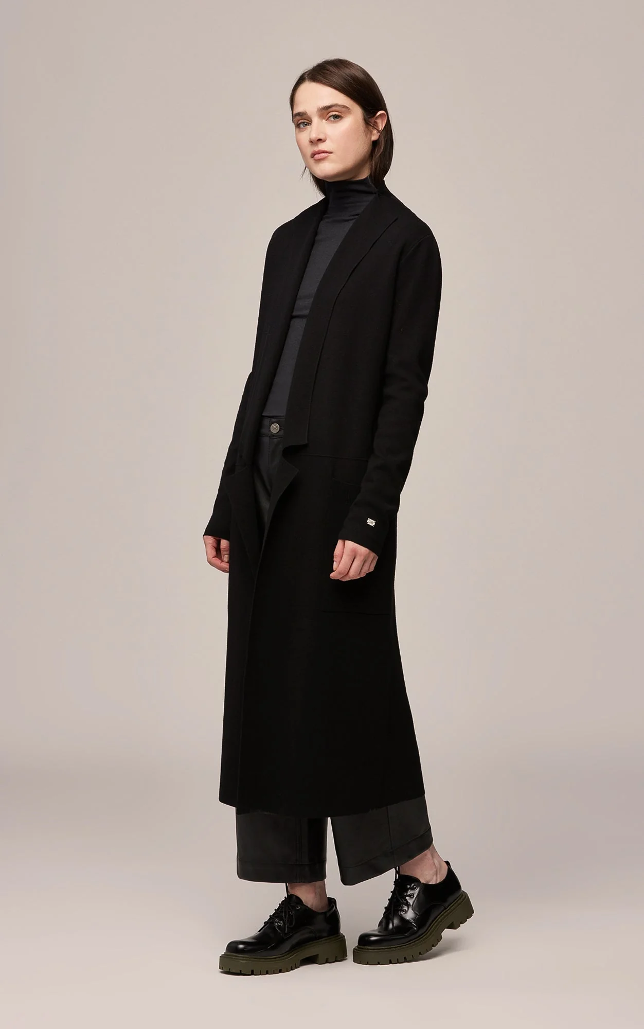 Annabella Straight-Fit Maxi-Length Sustainable Coatigan | Black - Image 5