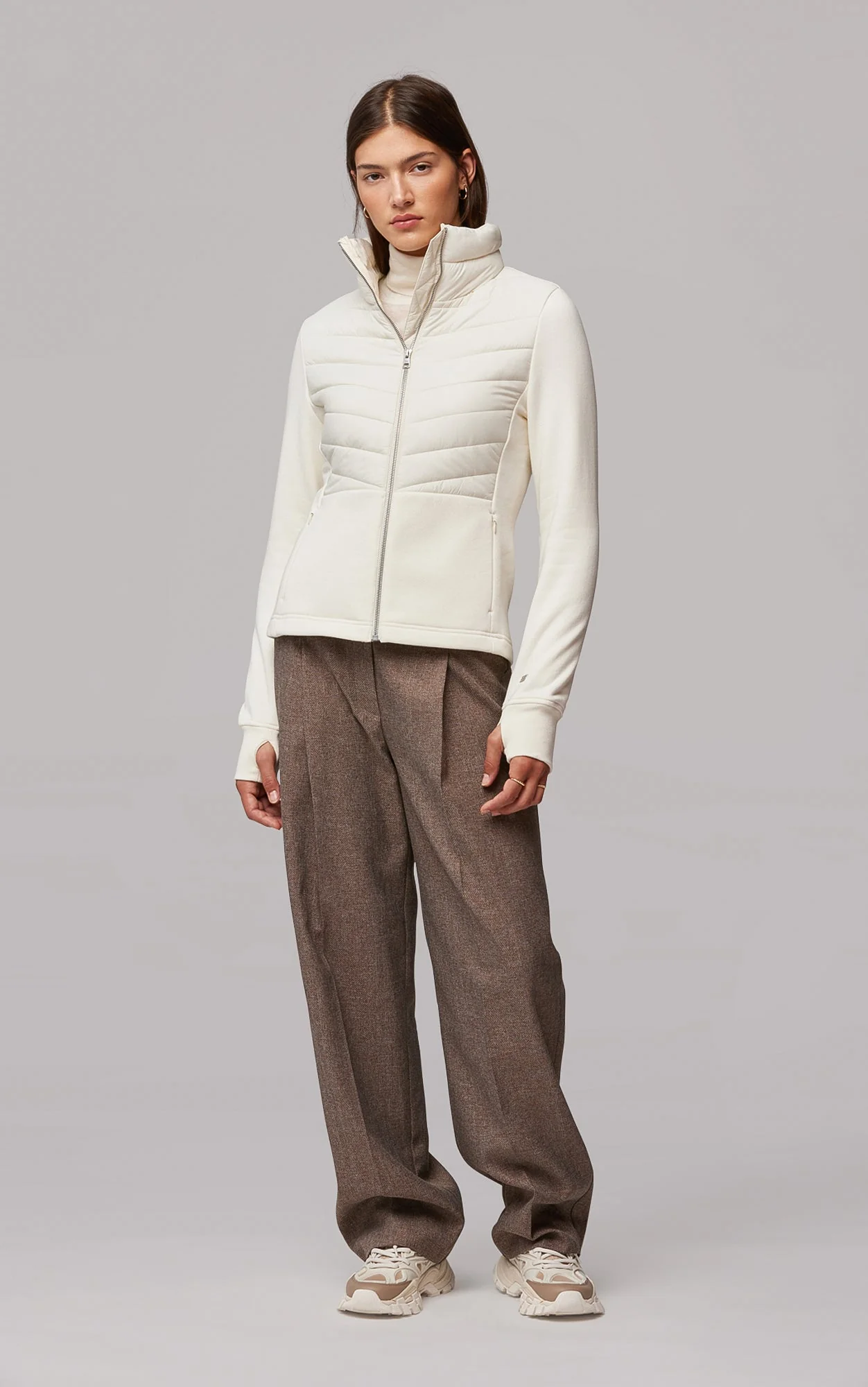 Annick-N Mixed Media Fleece Jacket | Powder - Image 4