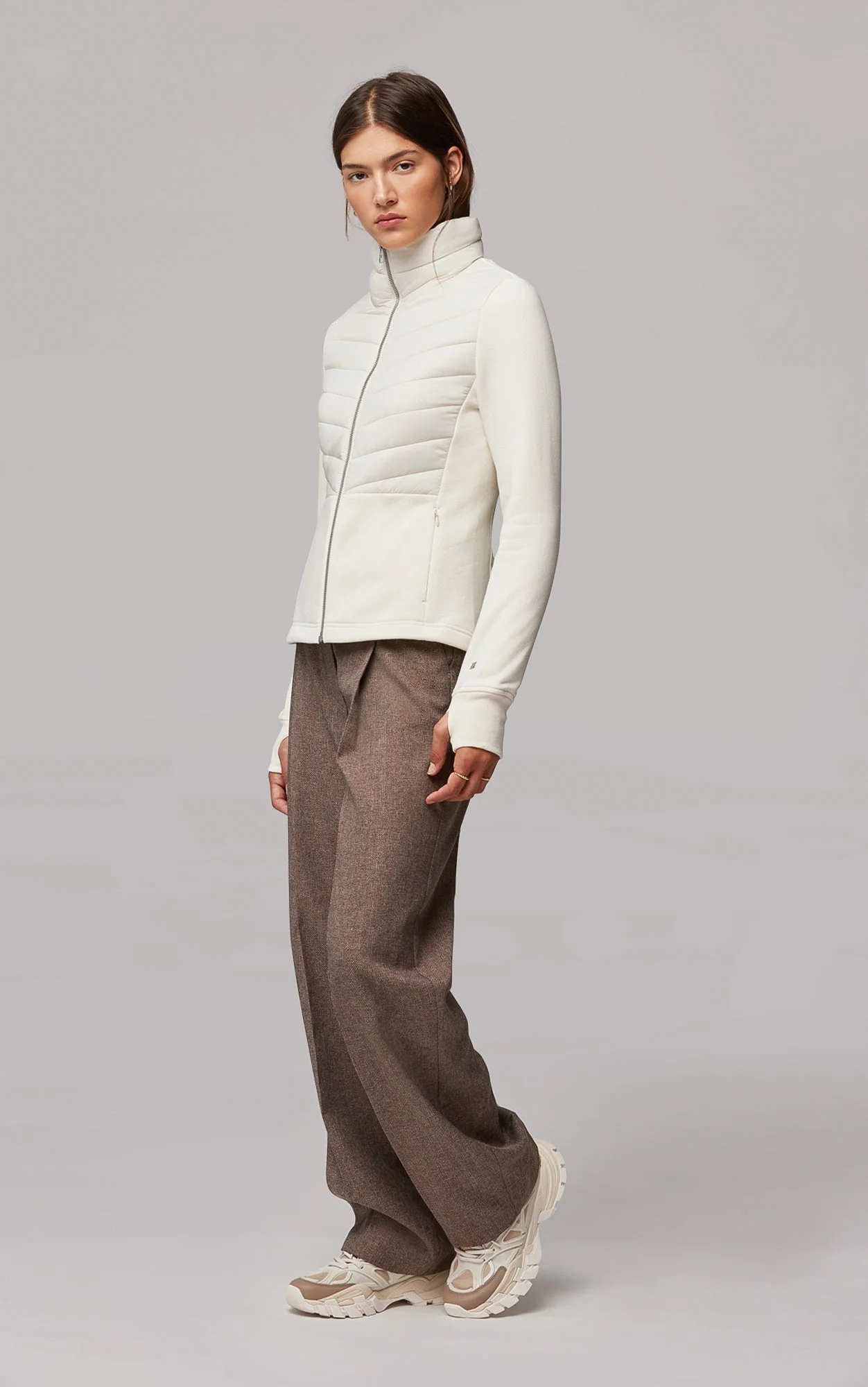 Annick-N Mixed Media Fleece Jacket | Powder - Image 5